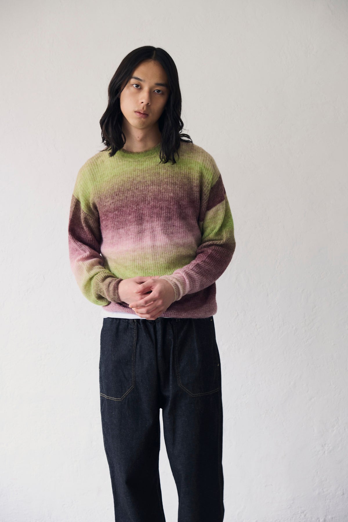 YARRA NEU アルパカ混MIXグラデーションニットプルオーバー NU-5642-411