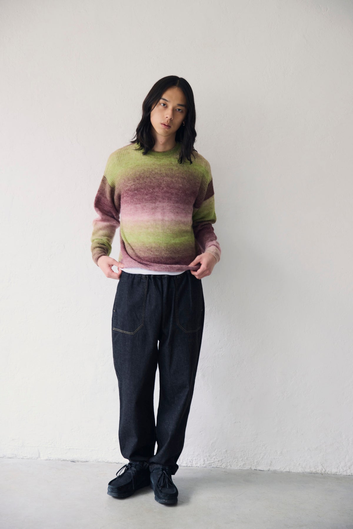 YARRA NEU アルパカ混MIXグラデーションニットプルオーバー NU-5642-411