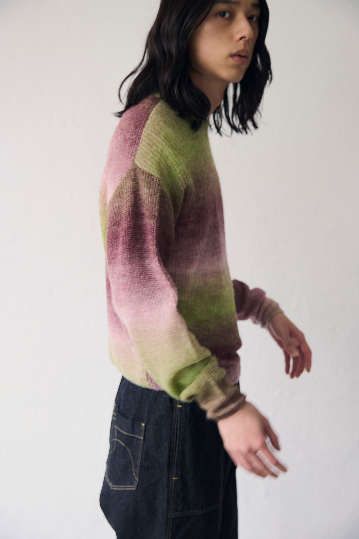 YARRA NEU アルパカ混MIXグラデーションニットプルオーバー NU-5642-411