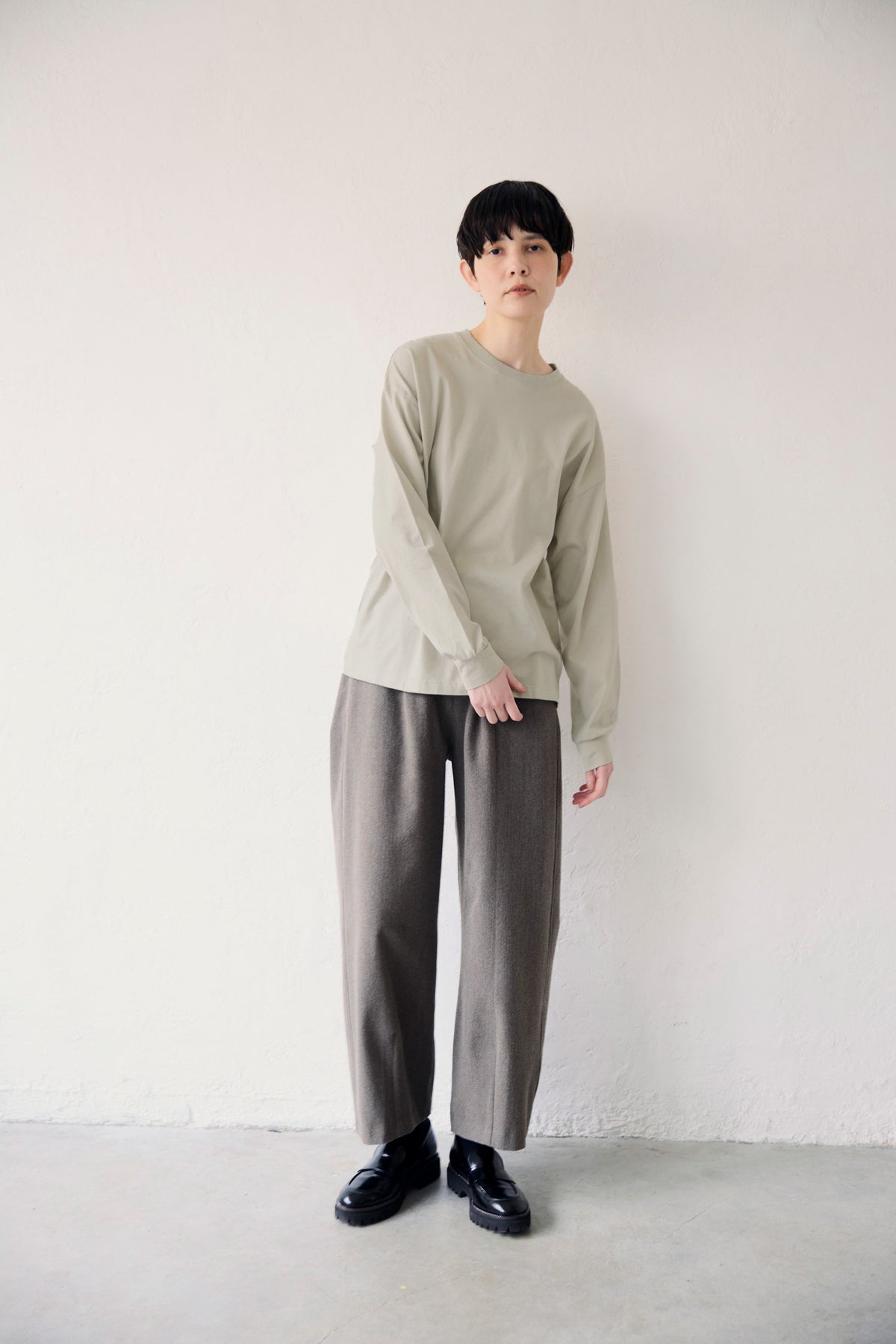 YARRA NEU シアバター加工コットンロングスリーブTシャツ NU-5651-427