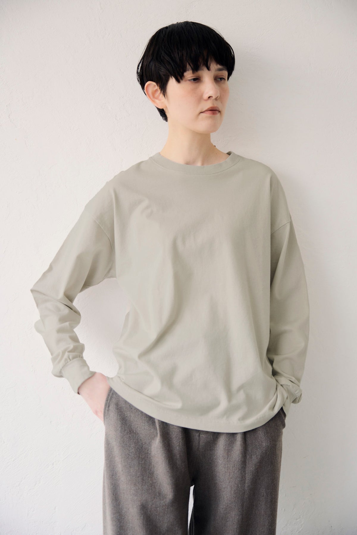 YARRA NEU シアバター加工コットンロングスリーブTシャツ NU-5651-427