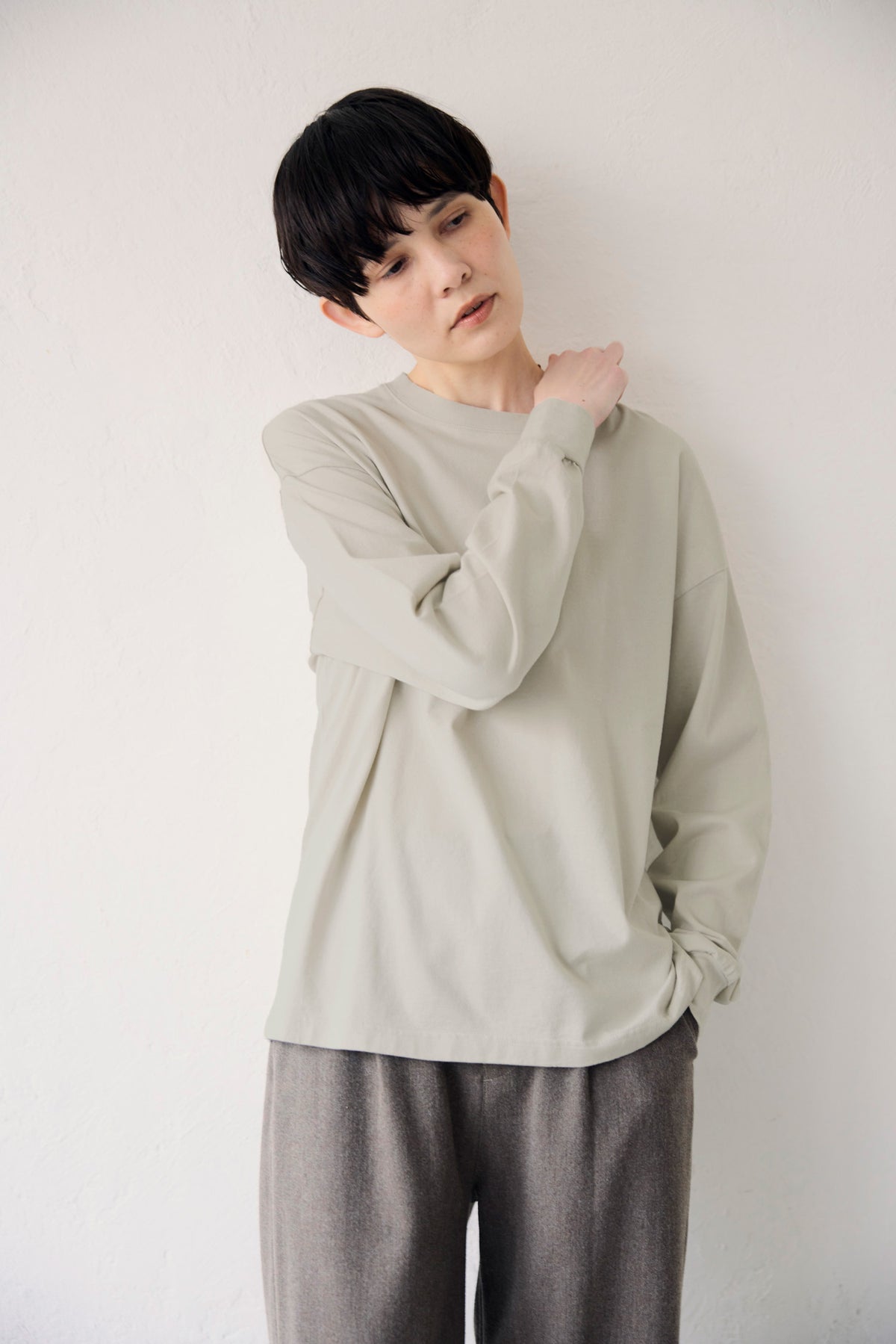 YARRA NEU シアバター加工コットンロングスリーブTシャツ NU-5651-427