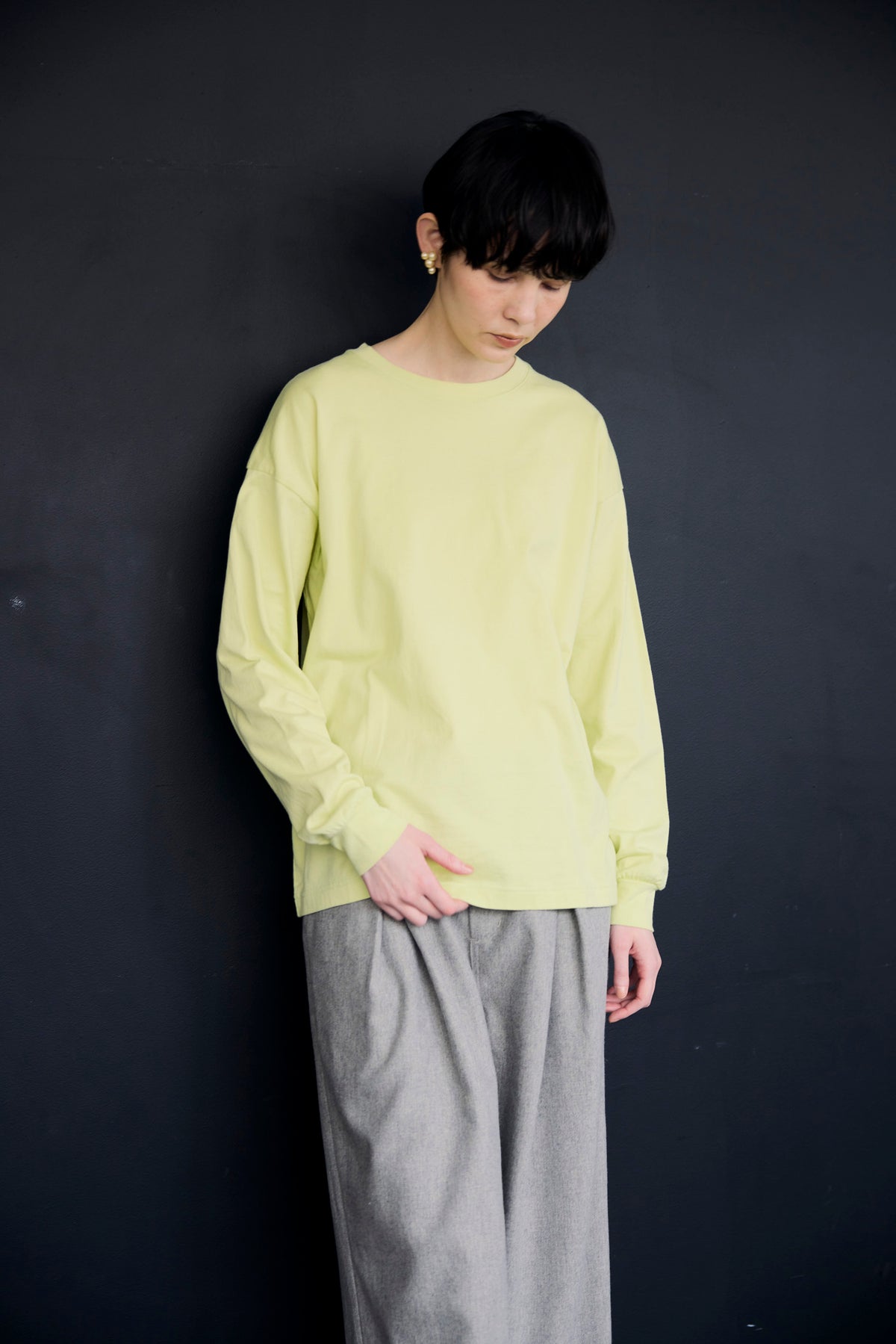 YARRA NEU シアバター加工コットンロングスリーブTシャツ NU-5651-427