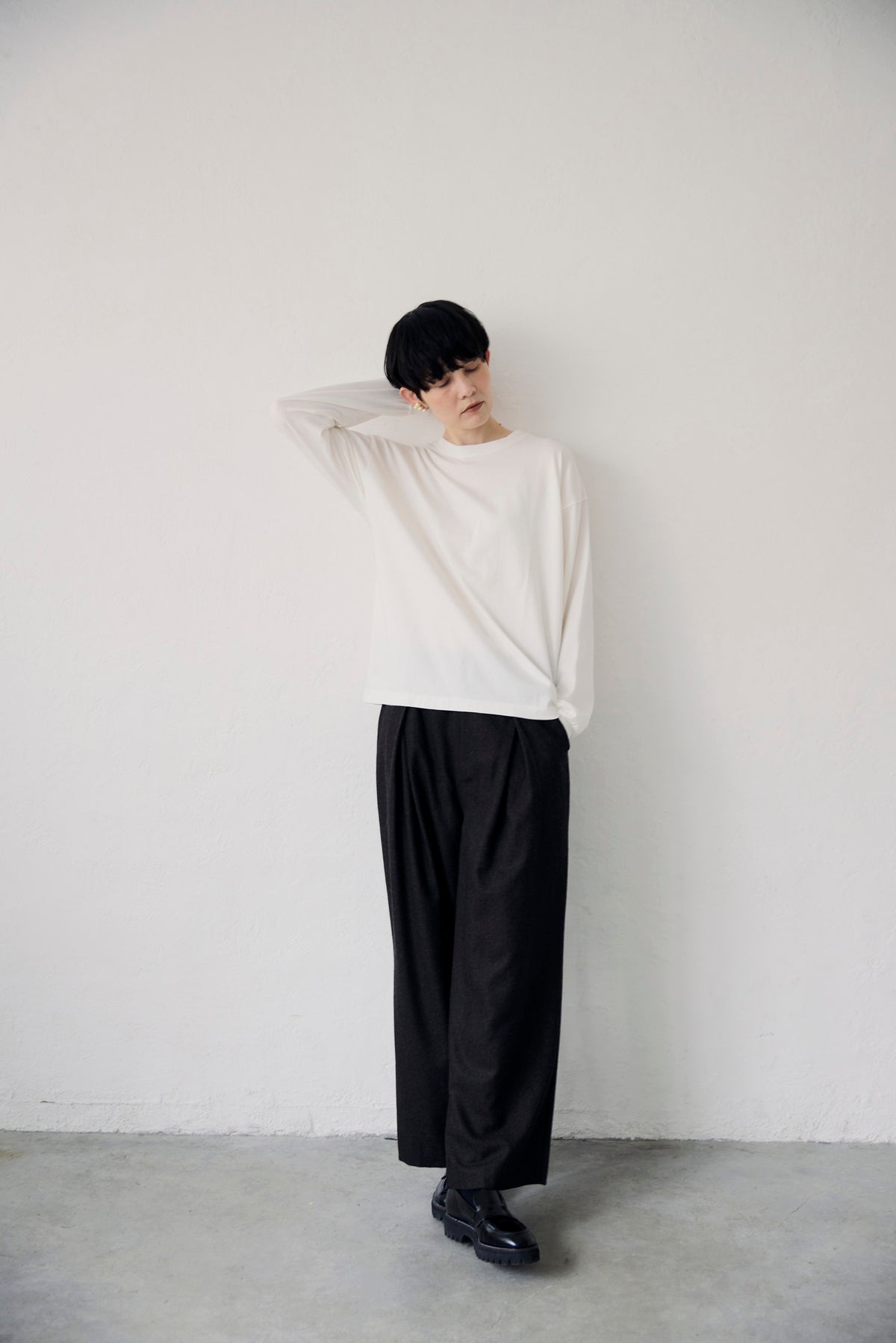 YARRA NEU シアバター加工コットンロングスリーブTシャツ NU-5651-427