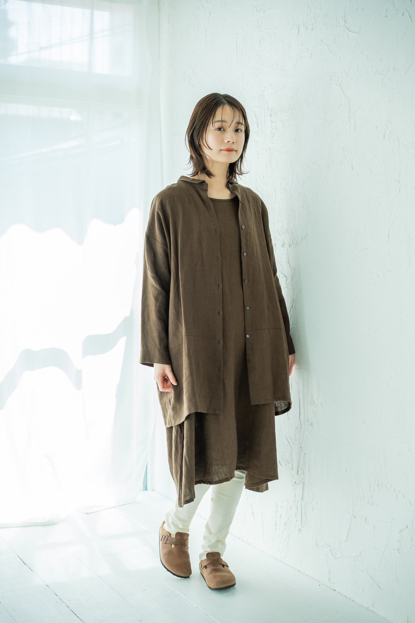 YARRA リトアニアリネンコクーン2WAYチュニック YR-1444-208