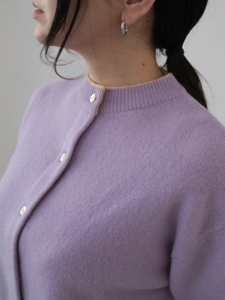 YARRA ラムウール配色ニットカーディガン YR-1552-273