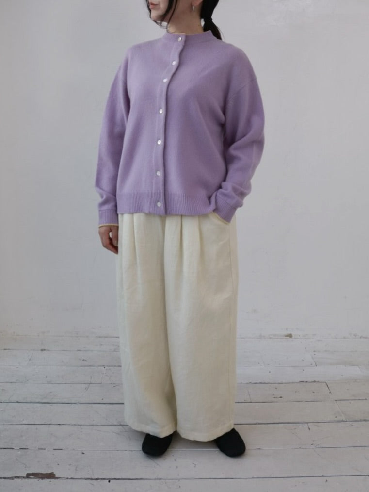 YARRA ラムウール配色ニットカーディガン YR-1552-273