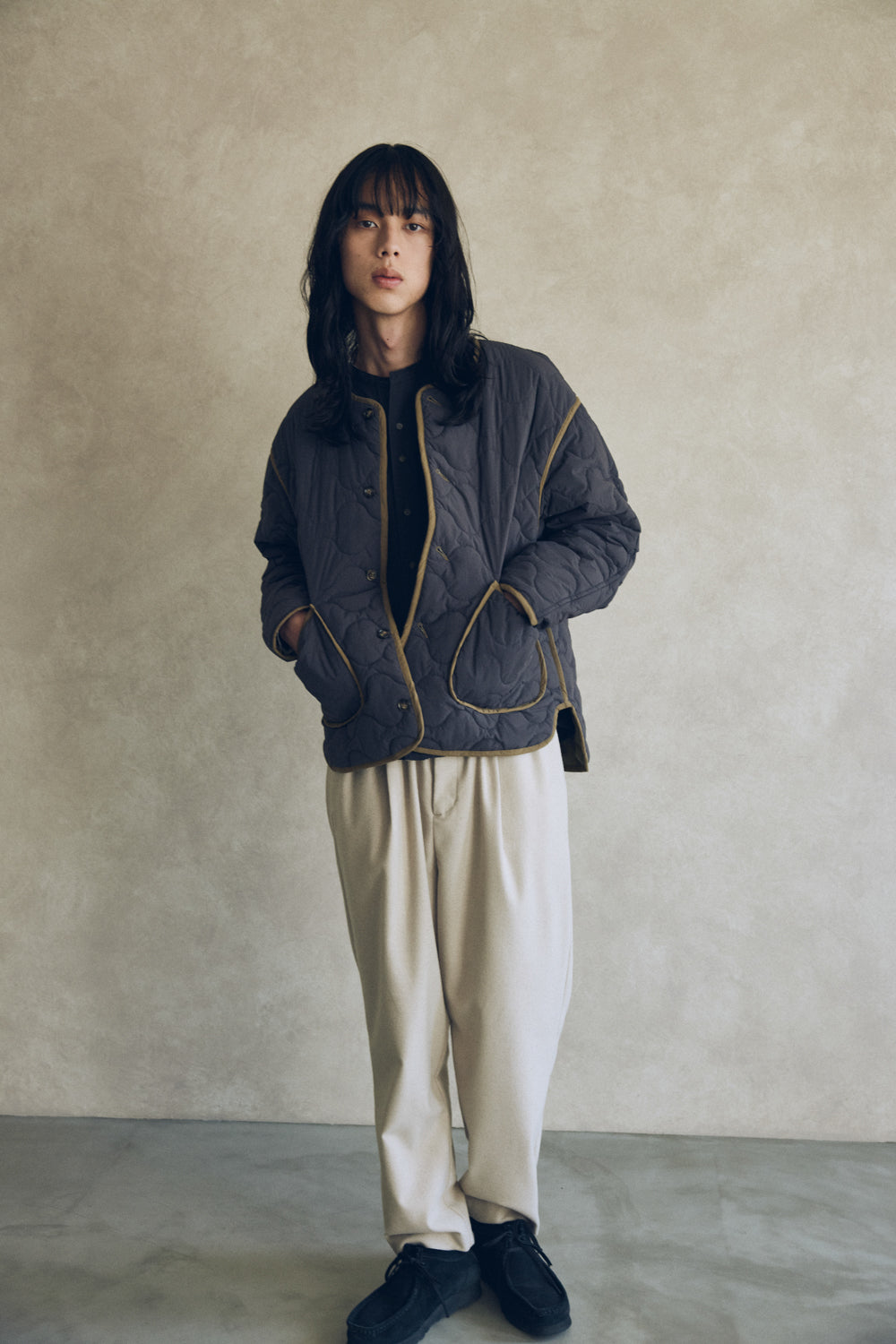 YARRA NEU sorona中綿配色キルティングジャンパー NU-5557-427