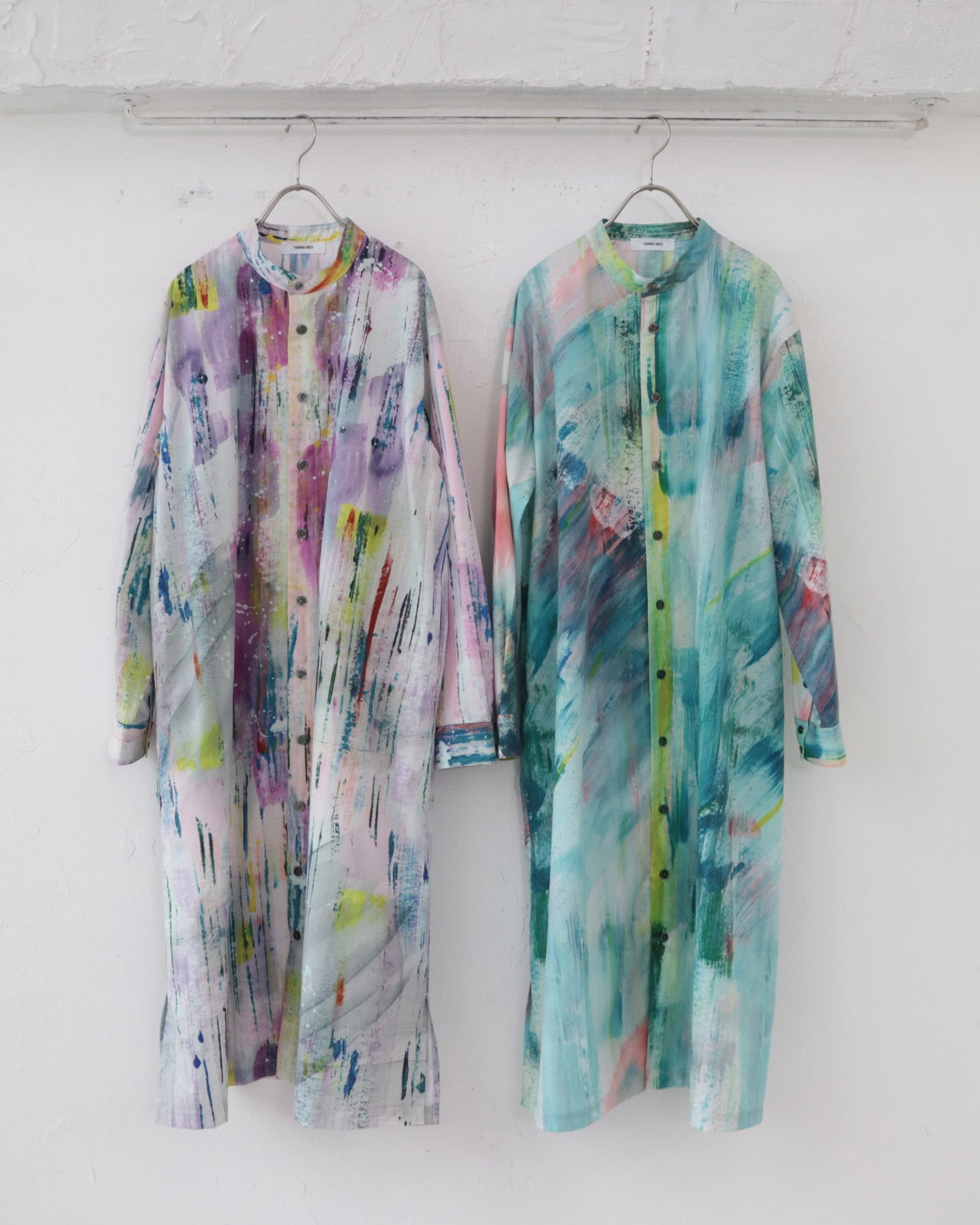 YARRA NEU HAND PAINTINGプリントシャツワンピース NU-5534-449