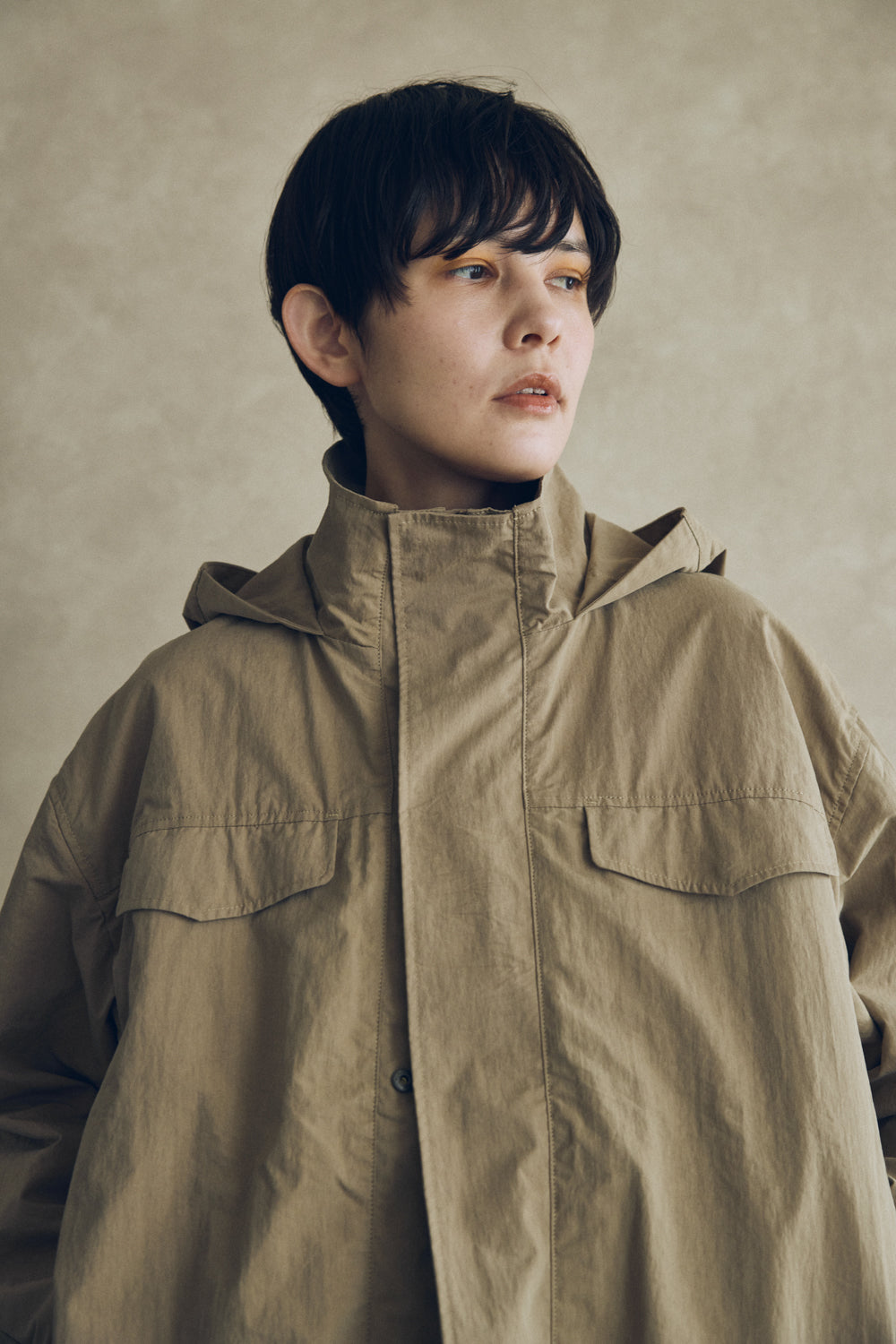 YARRA NEU C/NYフード付ミドルブルゾン NU-5547-413