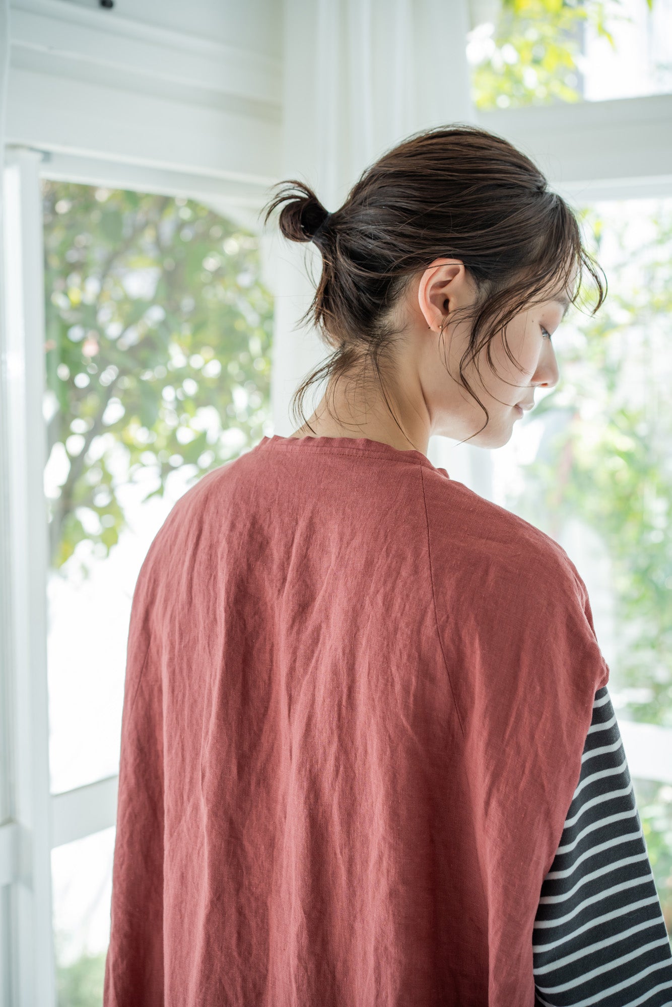 YARRA リネン100ポンチョ風ベスト YR-1447-205