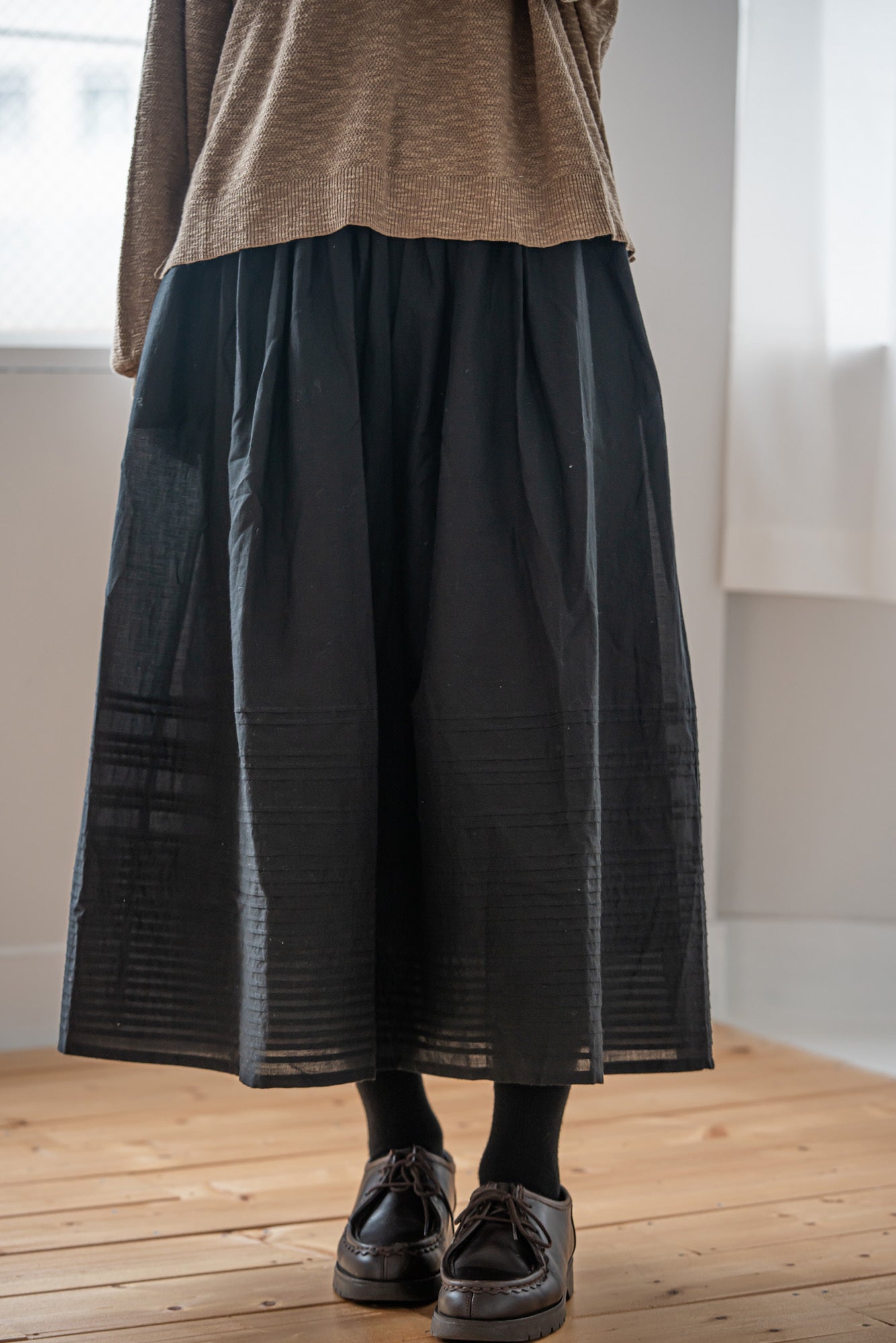 YARRA INDIAペチ付きピンタックスカート YR-1546-210