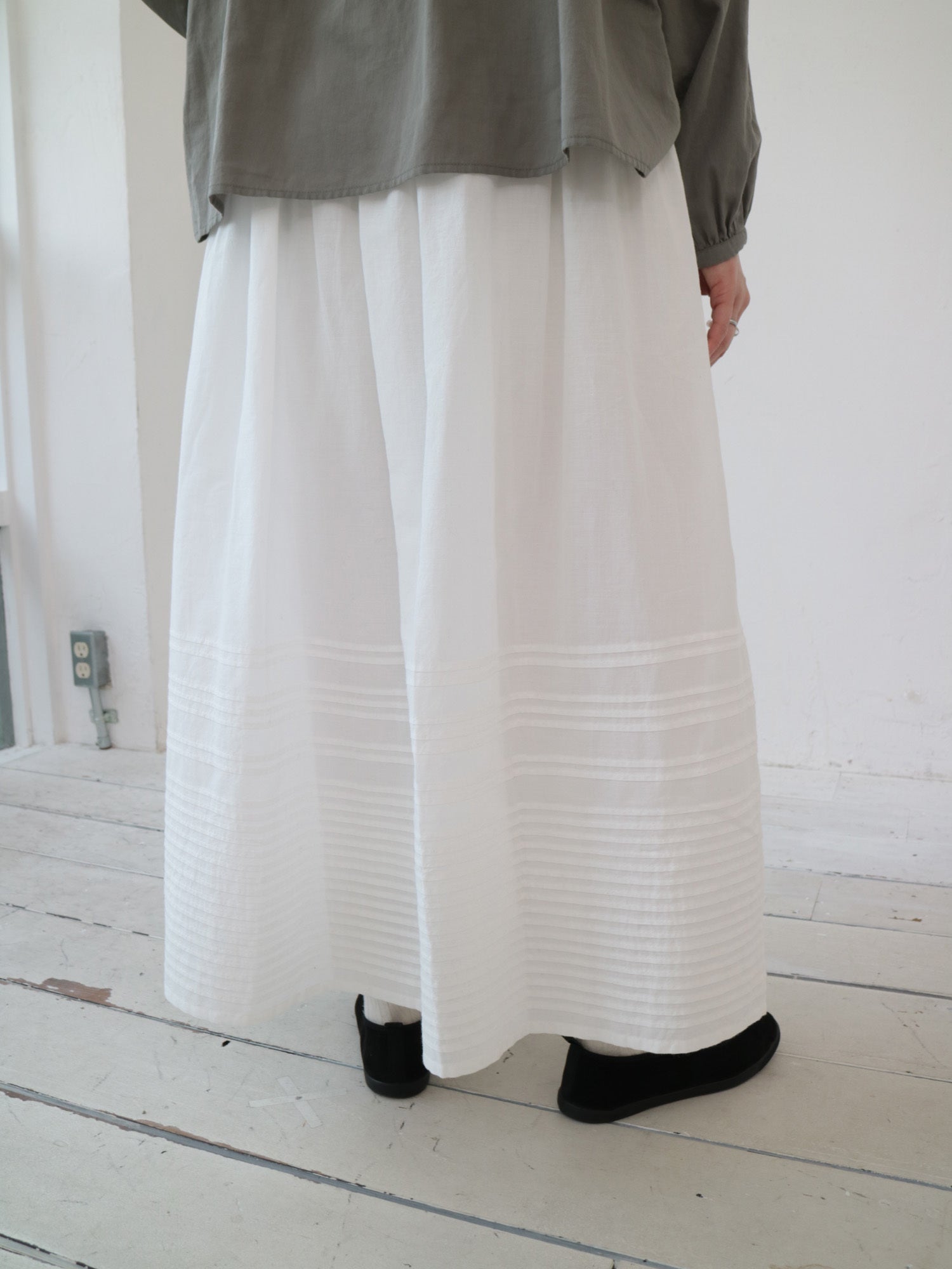 YARRA INDIAペチ付きピンタックスカート YR-1546-210