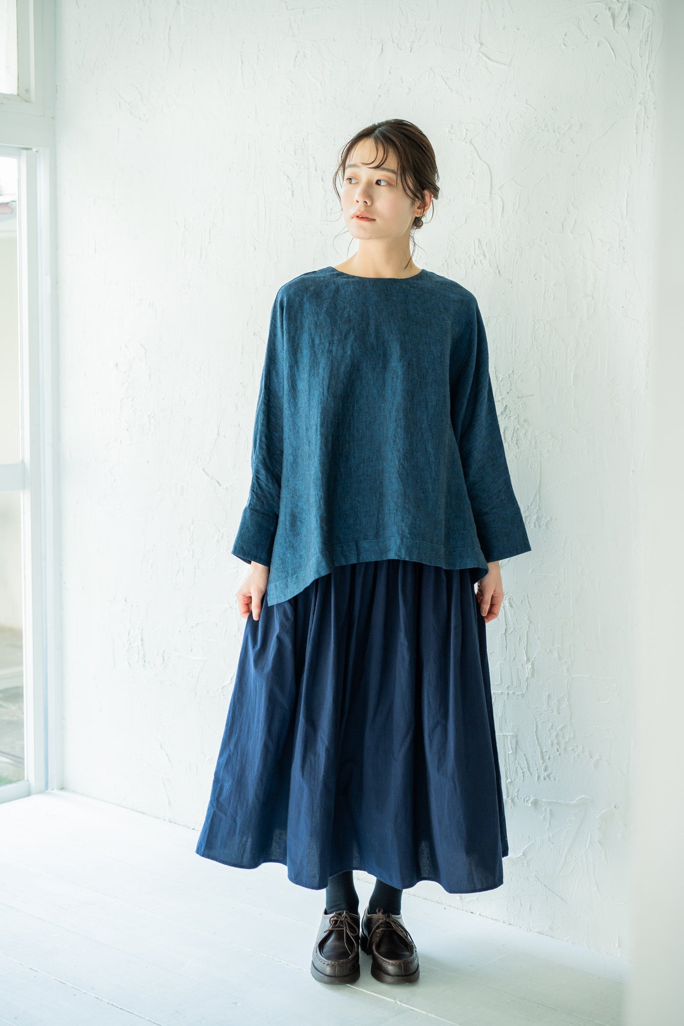 YARRA リネン100ワイド2WAYブラウス YR-1443-216