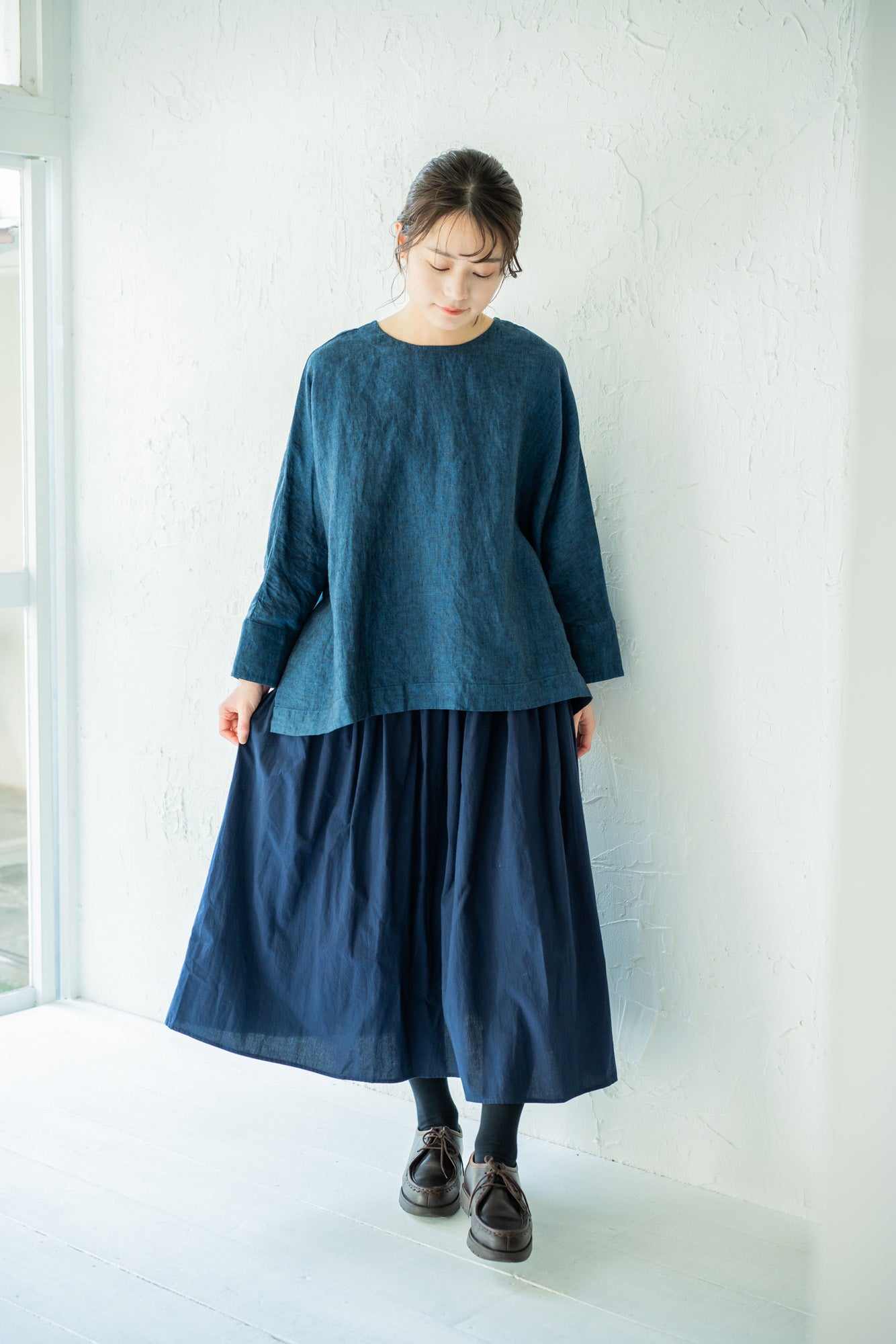 YARRA リネン100ワイド2WAYブラウス YR-1443-216