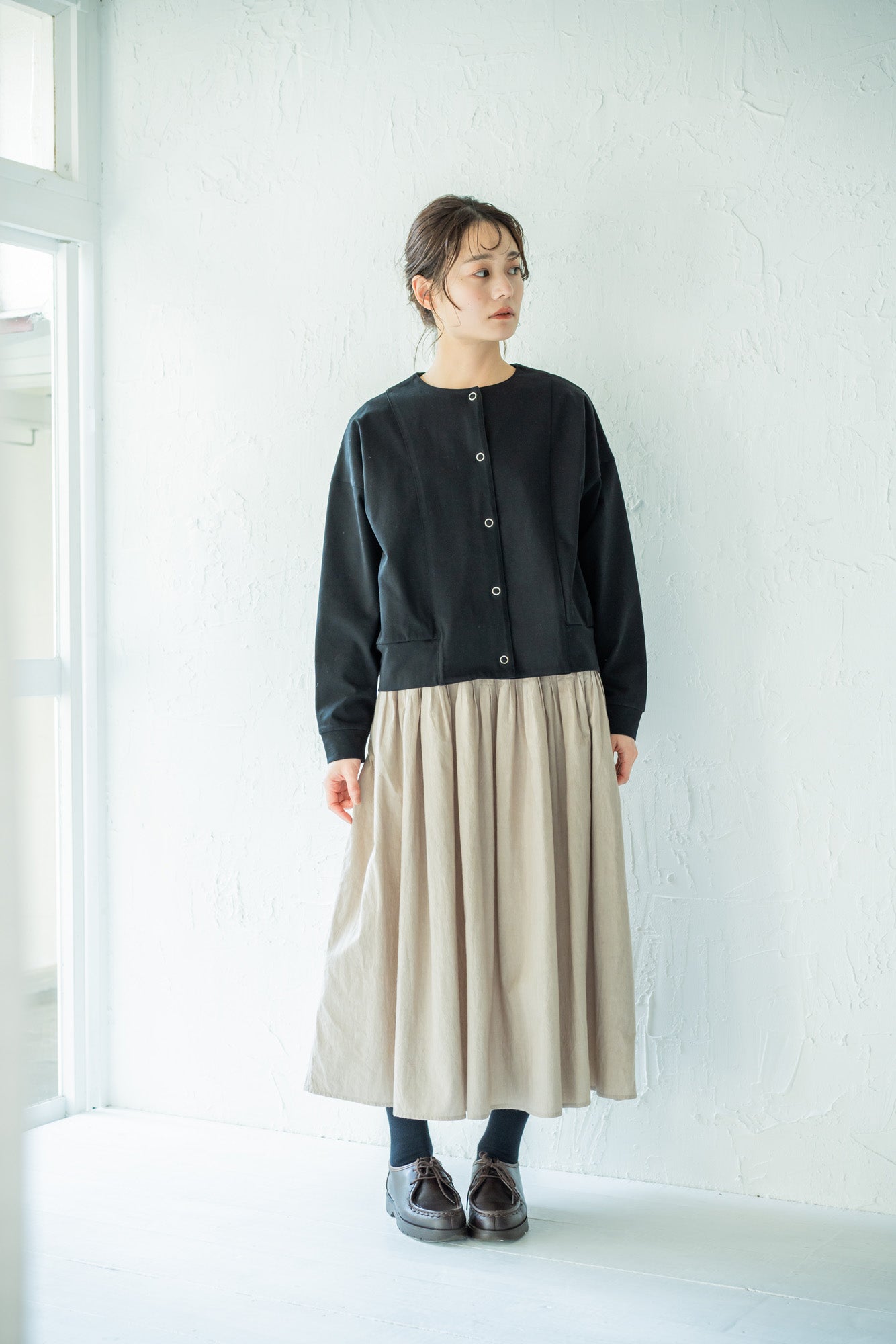 YARRA ドットボタンカットカーディガン YR-1441-213