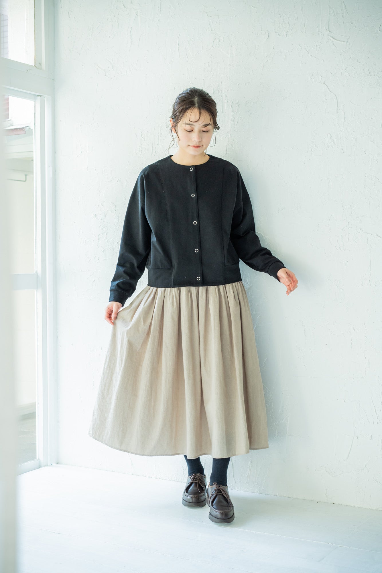 YARRA ドットボタンカットカーディガン YR-1441-213