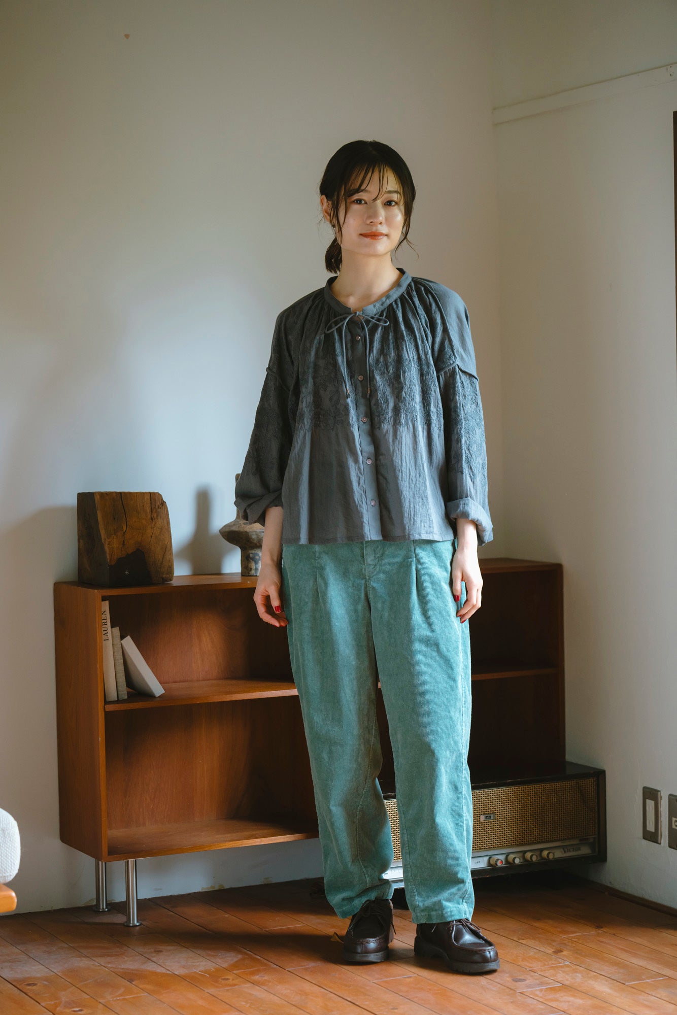 YARRA INDIAボイル刺繍ブラウス YR-1553-250