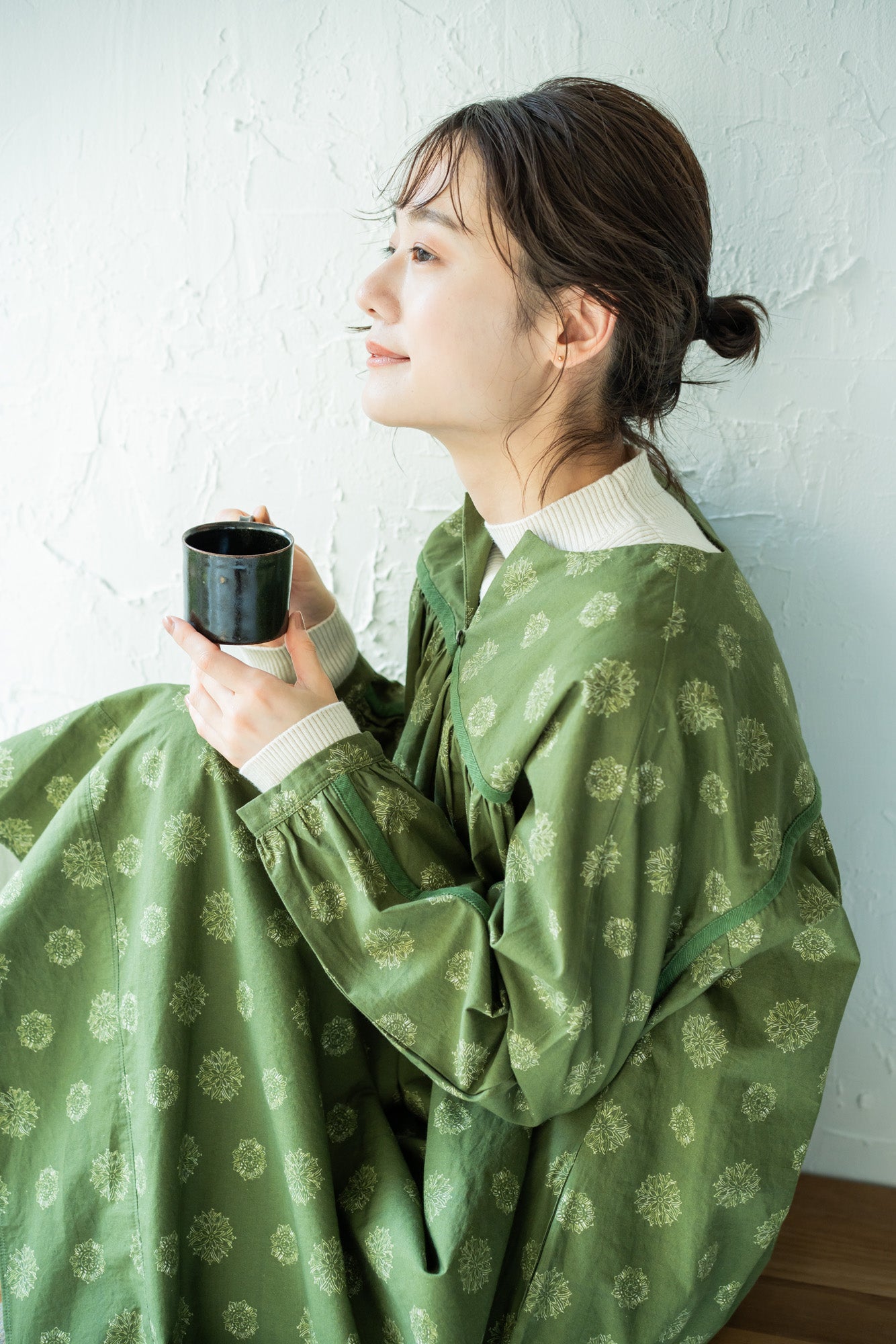 YARRA 綿カシミヤハイネックリブニット YR-1442-222