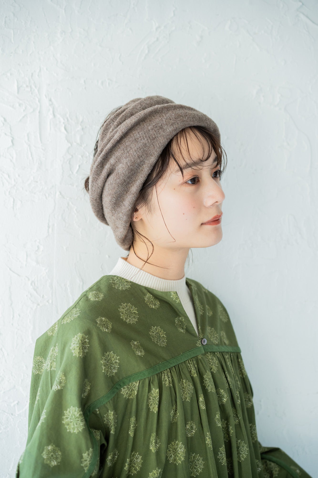 YARRA 綿カシミヤハイネックリブニット YR-1442-222