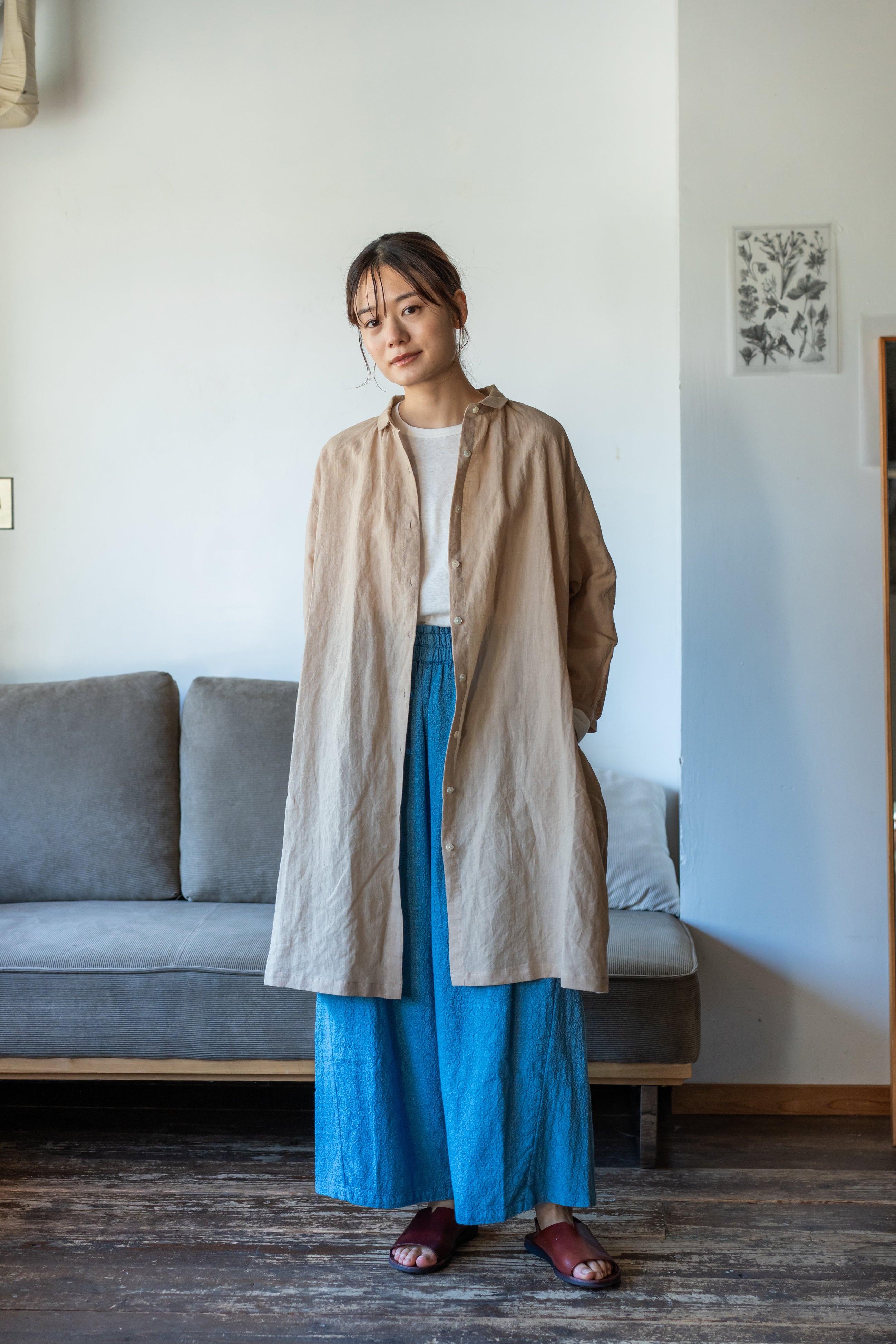YARRA INDIAエンザイム刺繍パンツ YR-1515-235