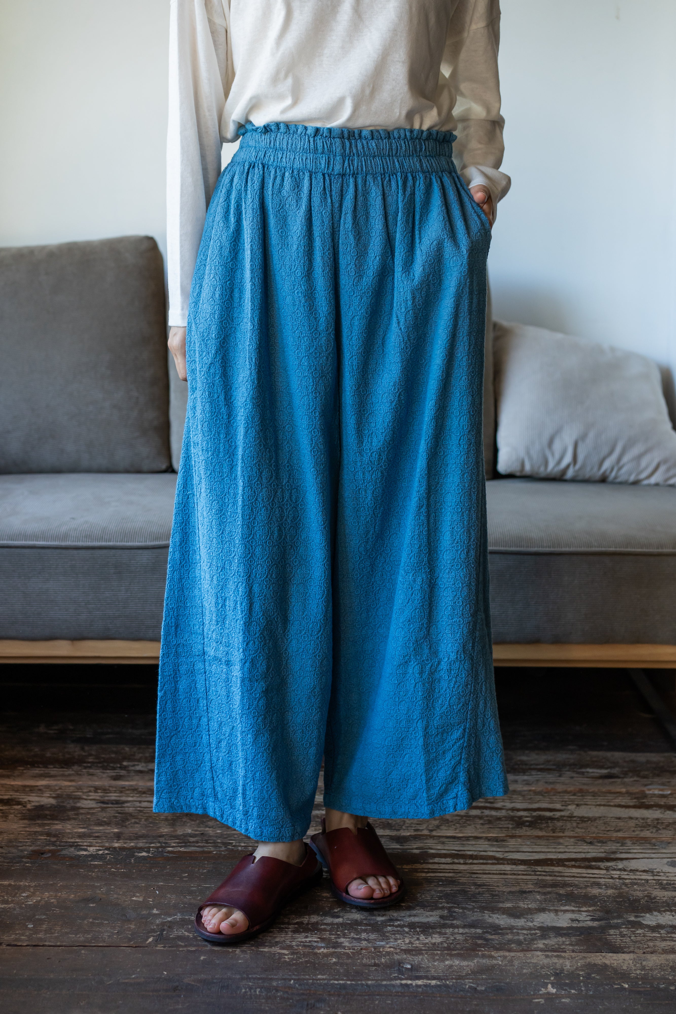 YARRA INDIAエンザイム刺繍パンツ YR-1515-235
