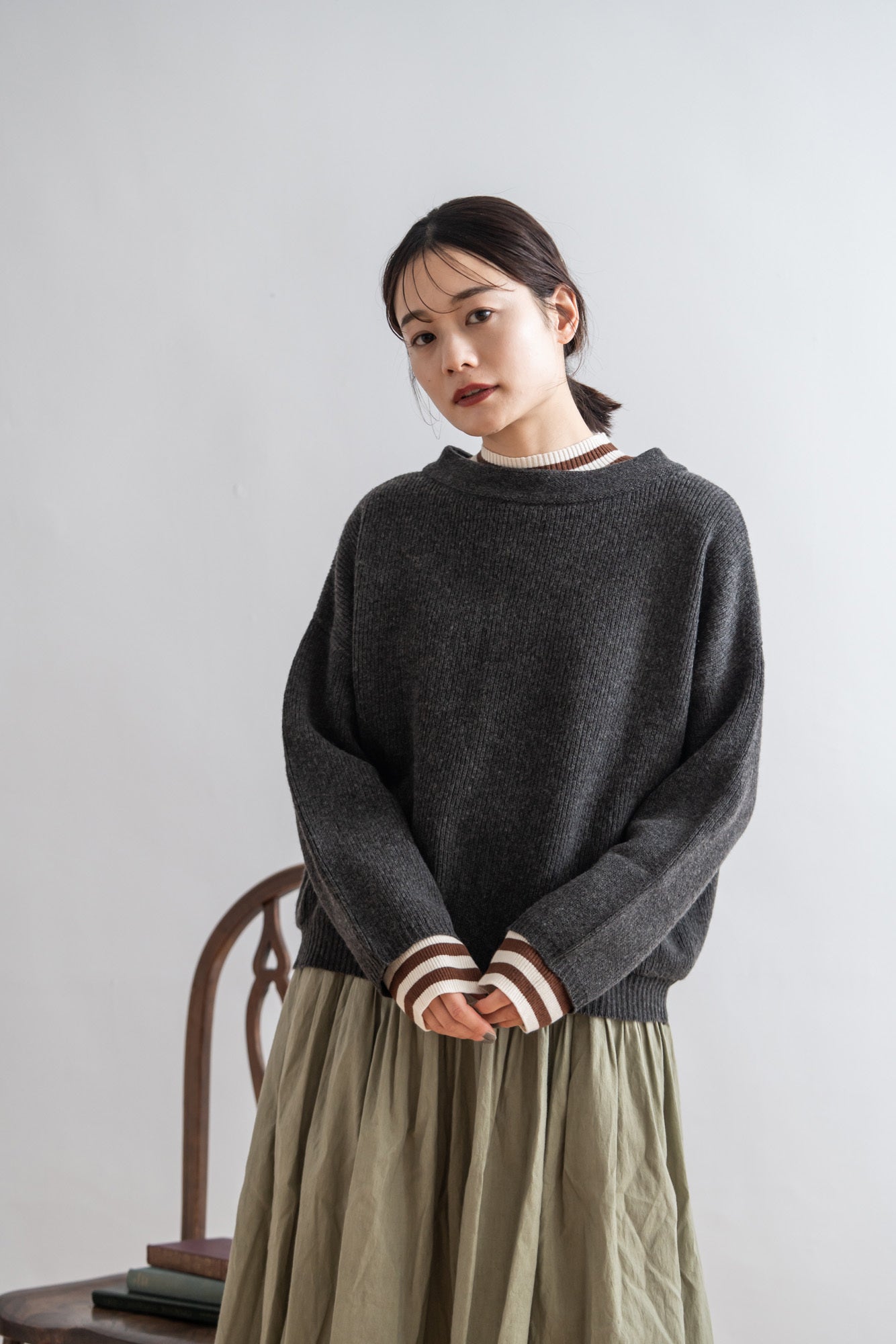 YARRA イタリーメリノ2WAYカーディガン YR-1542-231