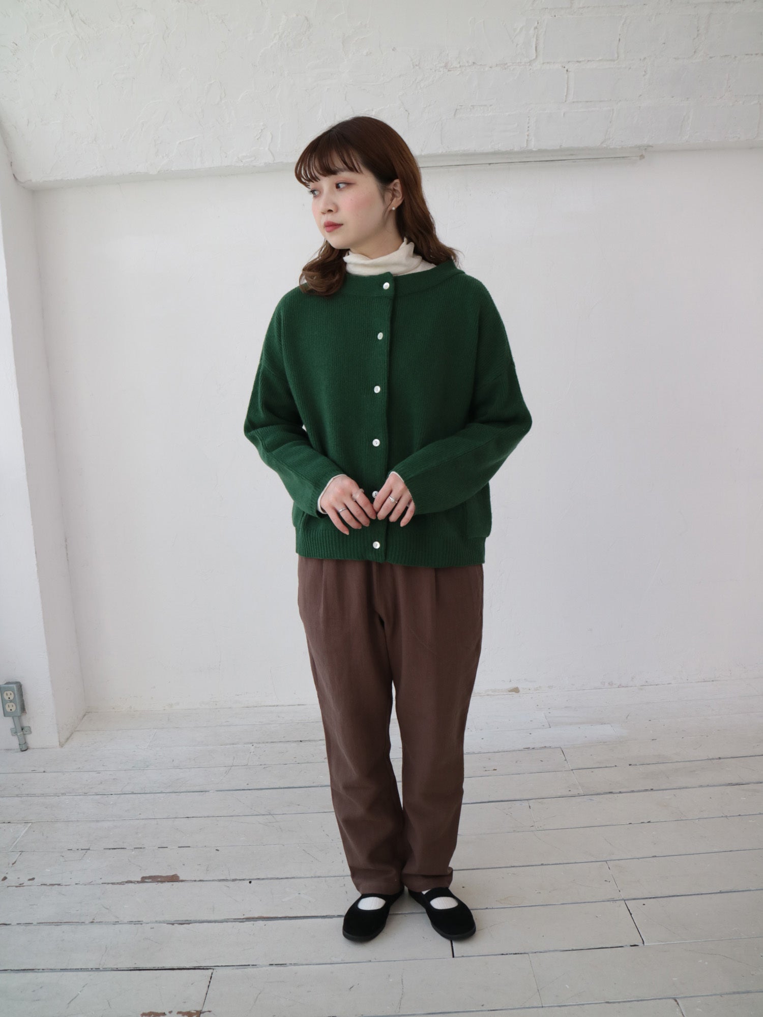 YARRA イタリーメリノ2WAYカーディガン YR-1542-231