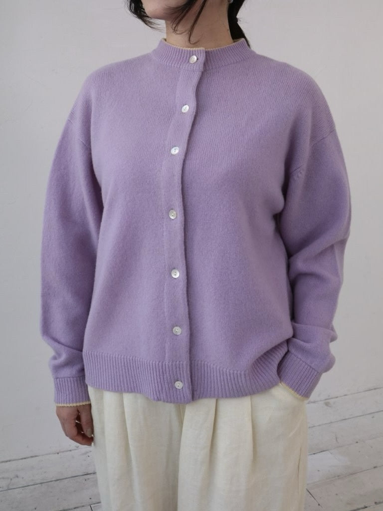 YARRA ラムウール配色ニットカーディガン YR-1552-273