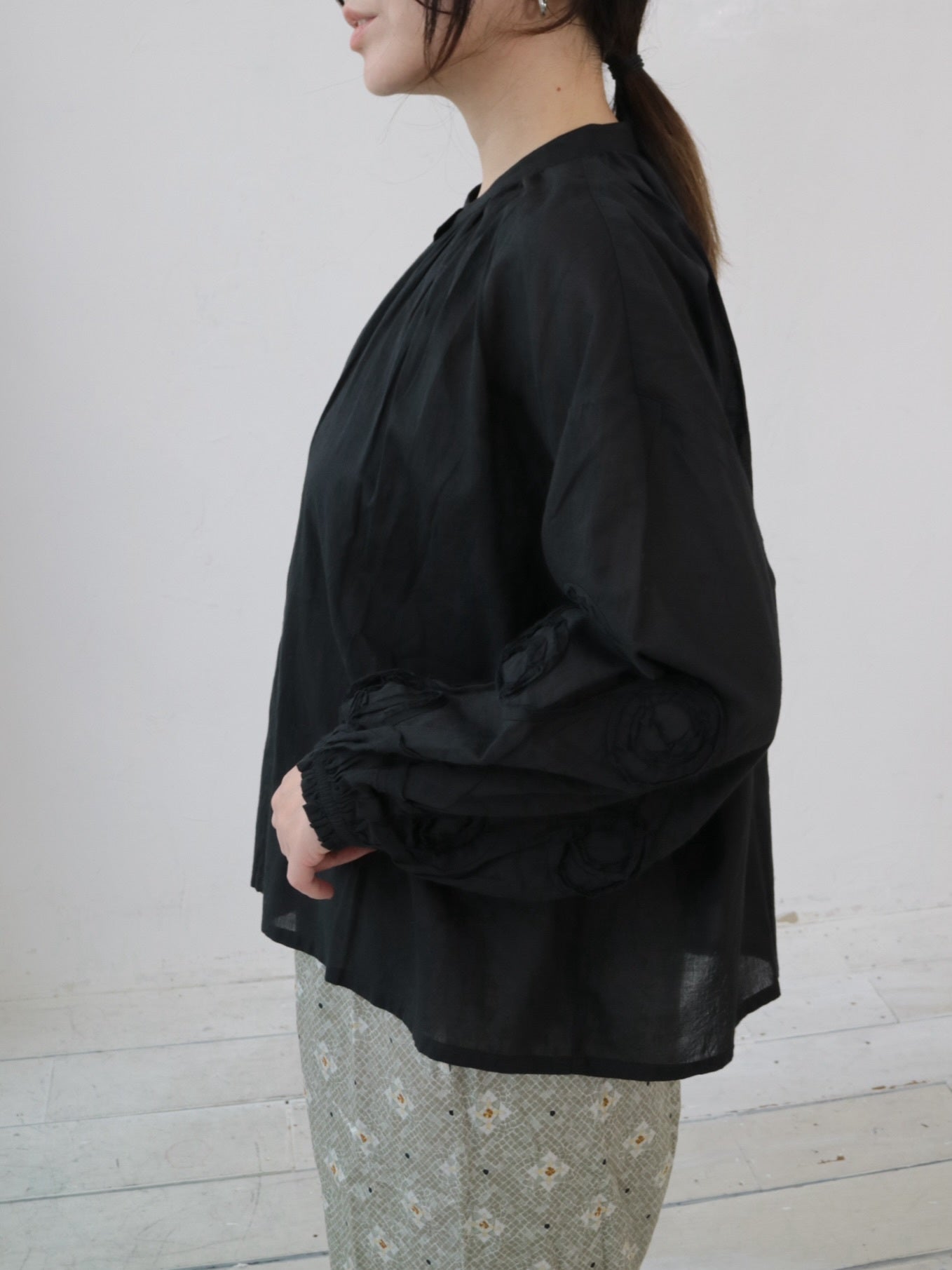 YARRA INDIAドットテープ刺繍ブラウス YR-1543-207