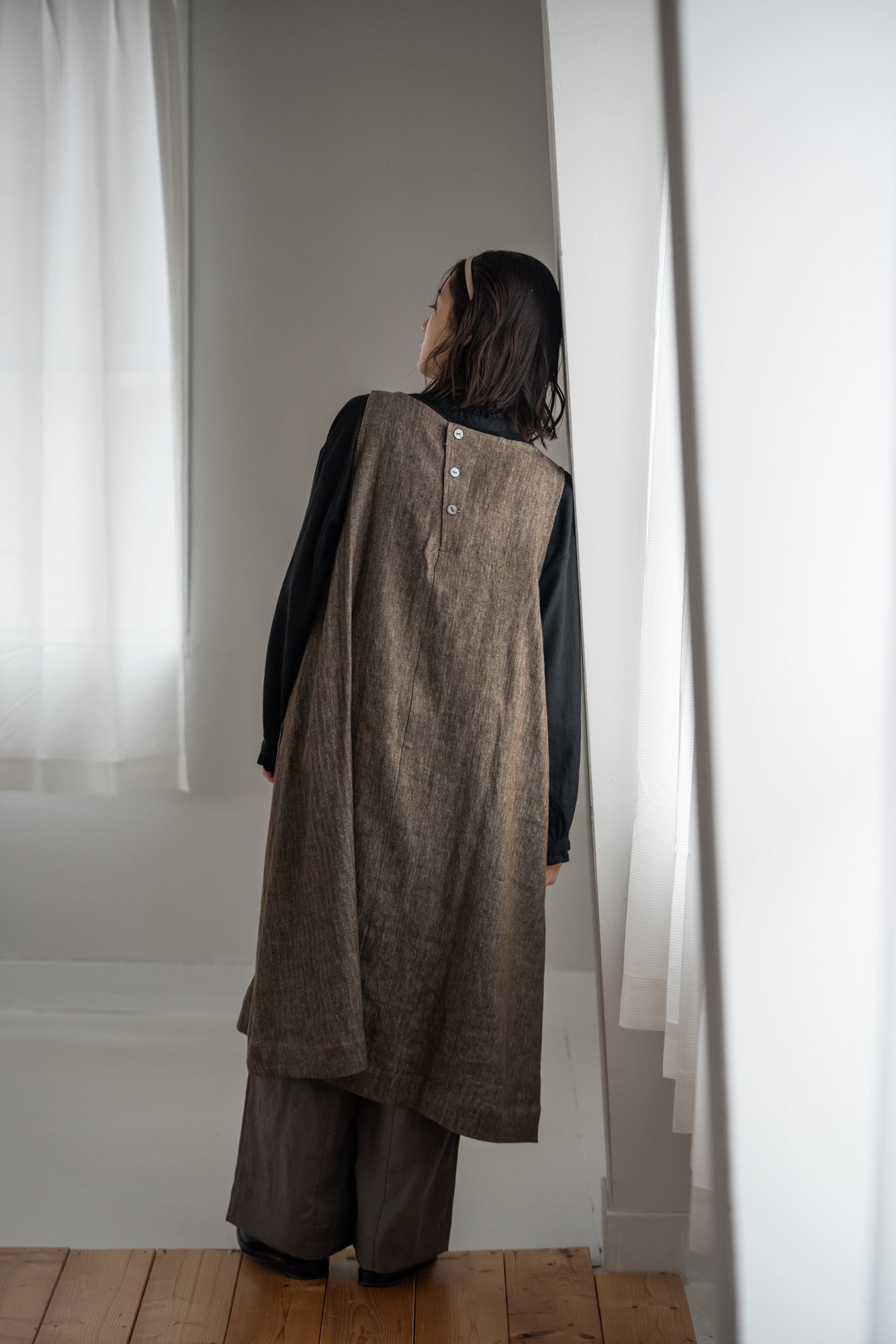 YARRA へリンボンポケットジャンパースカート YR-1544-206