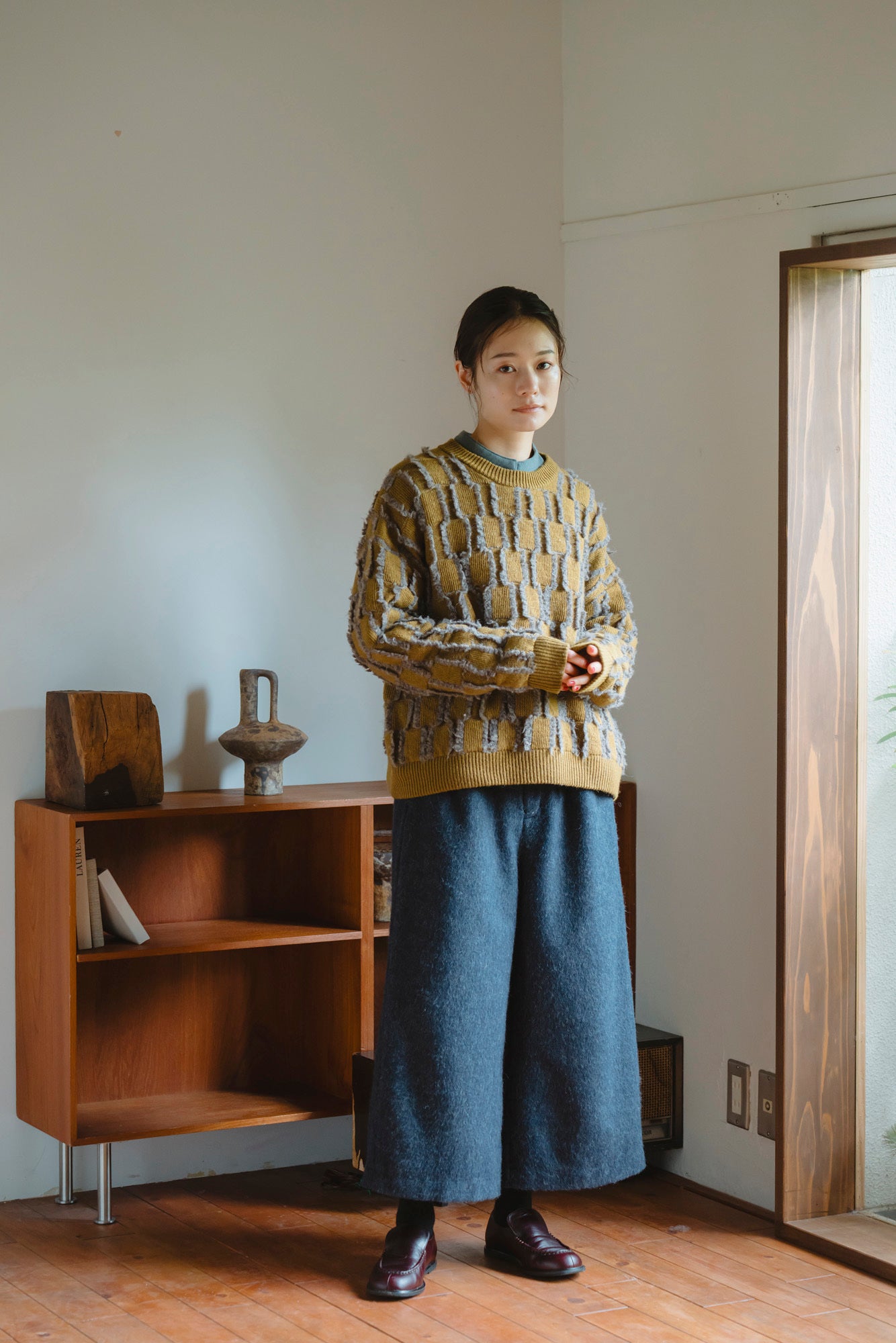 YARRA エコウール裏付き9分丈パンツ YR-1555-274