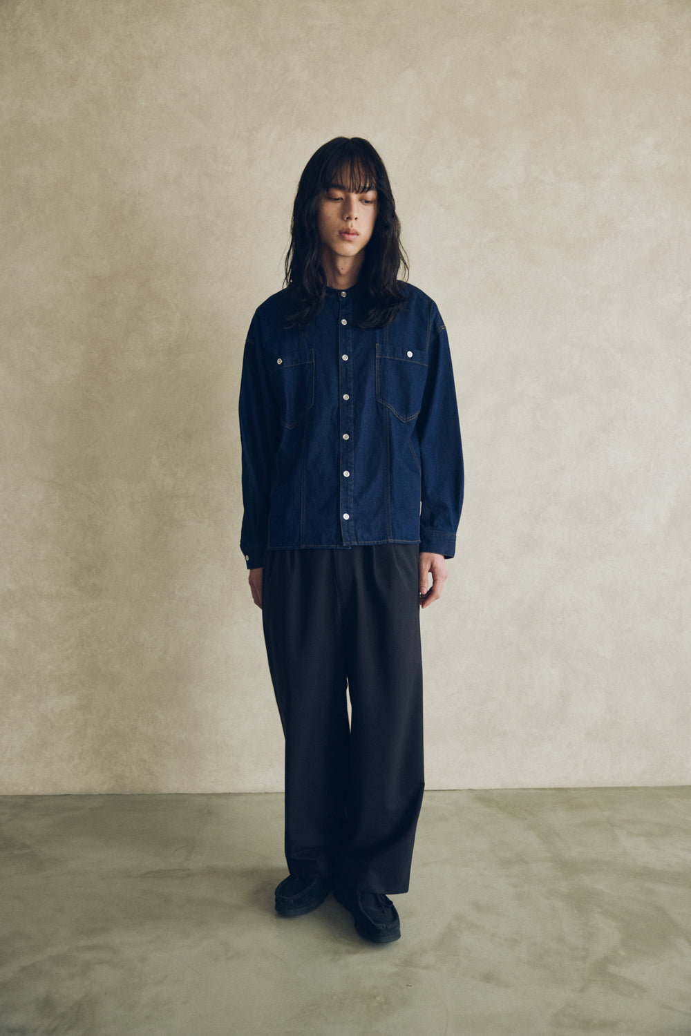 YARRA NEU ウールブレンドスラックスパンツ NU-5545-411