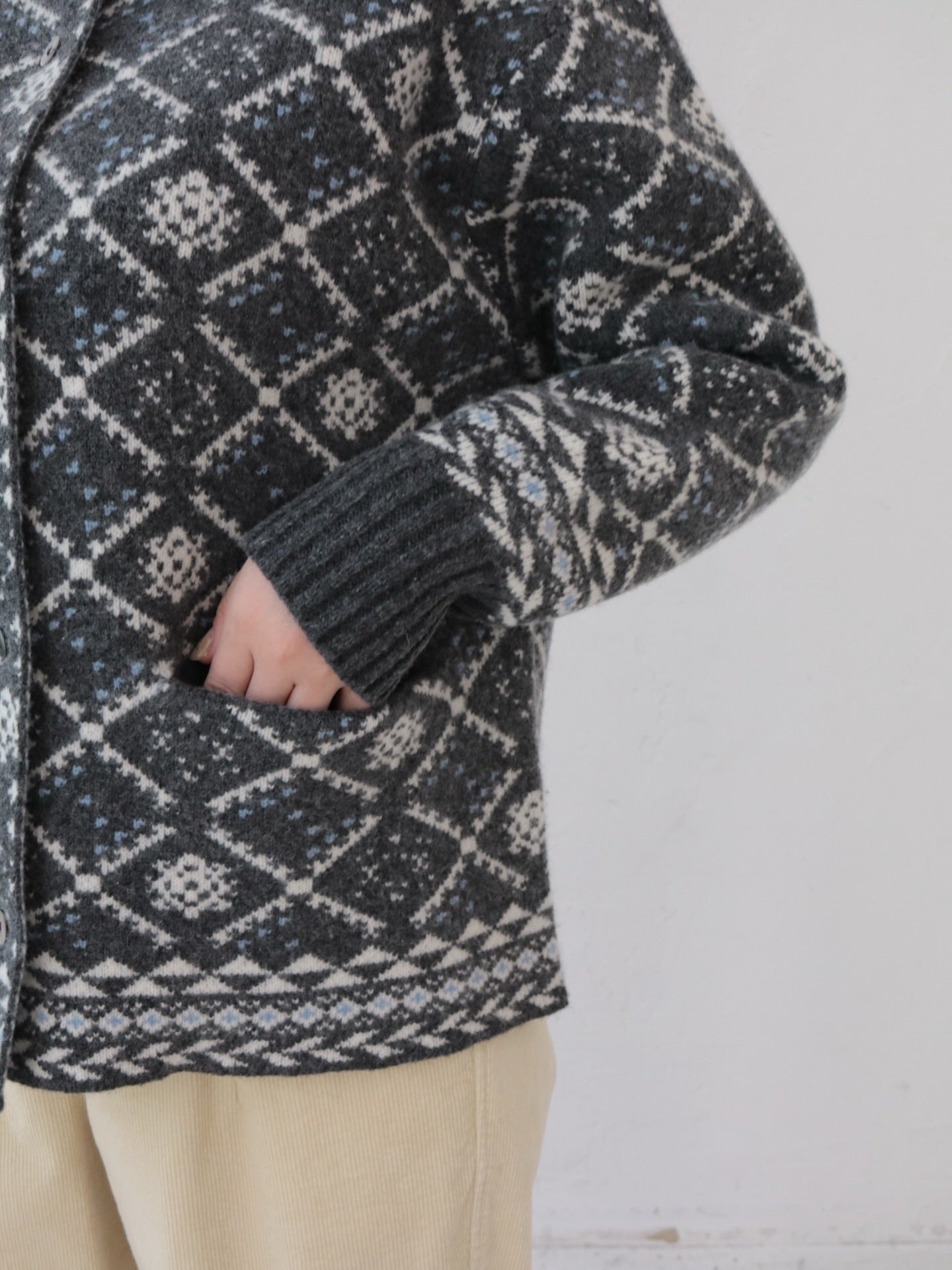 YARRA オリジナルジャガードカーディガン YR-1552-277