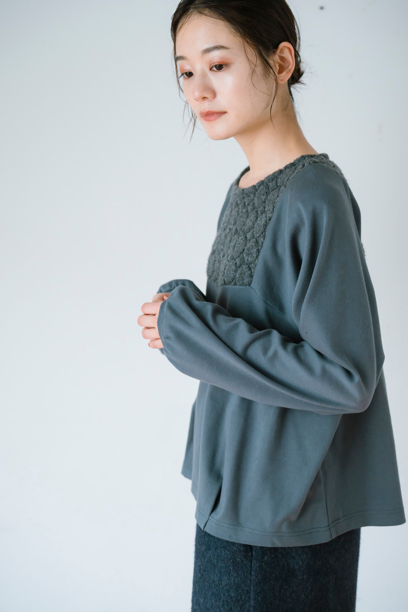 YARRA パイルジャガード×コットンスムースプルオーバー YR-1551-263