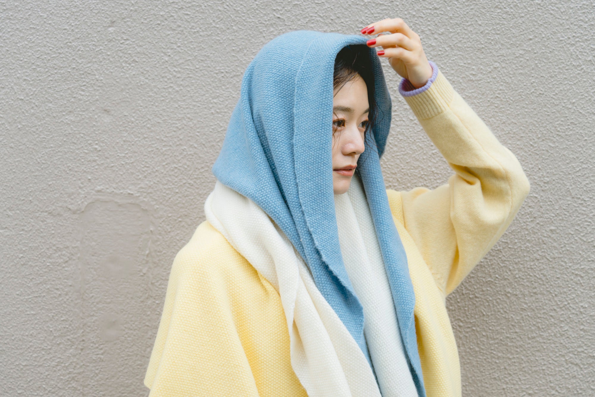 YARRA ラムウール配色ニットカーディガン YR-1552-273