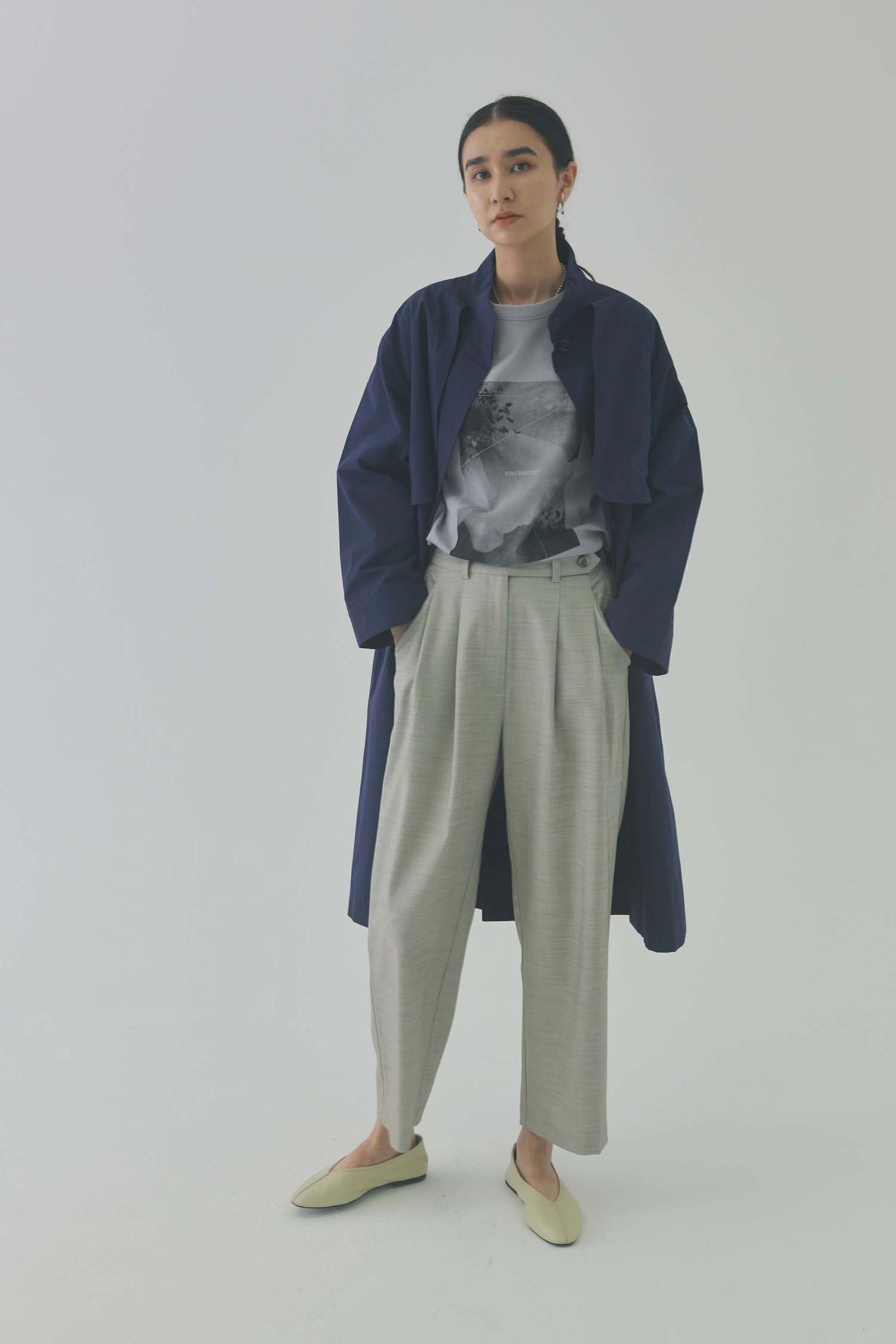 doux bleu ワイドストレートタックパンツ DB-2415-003