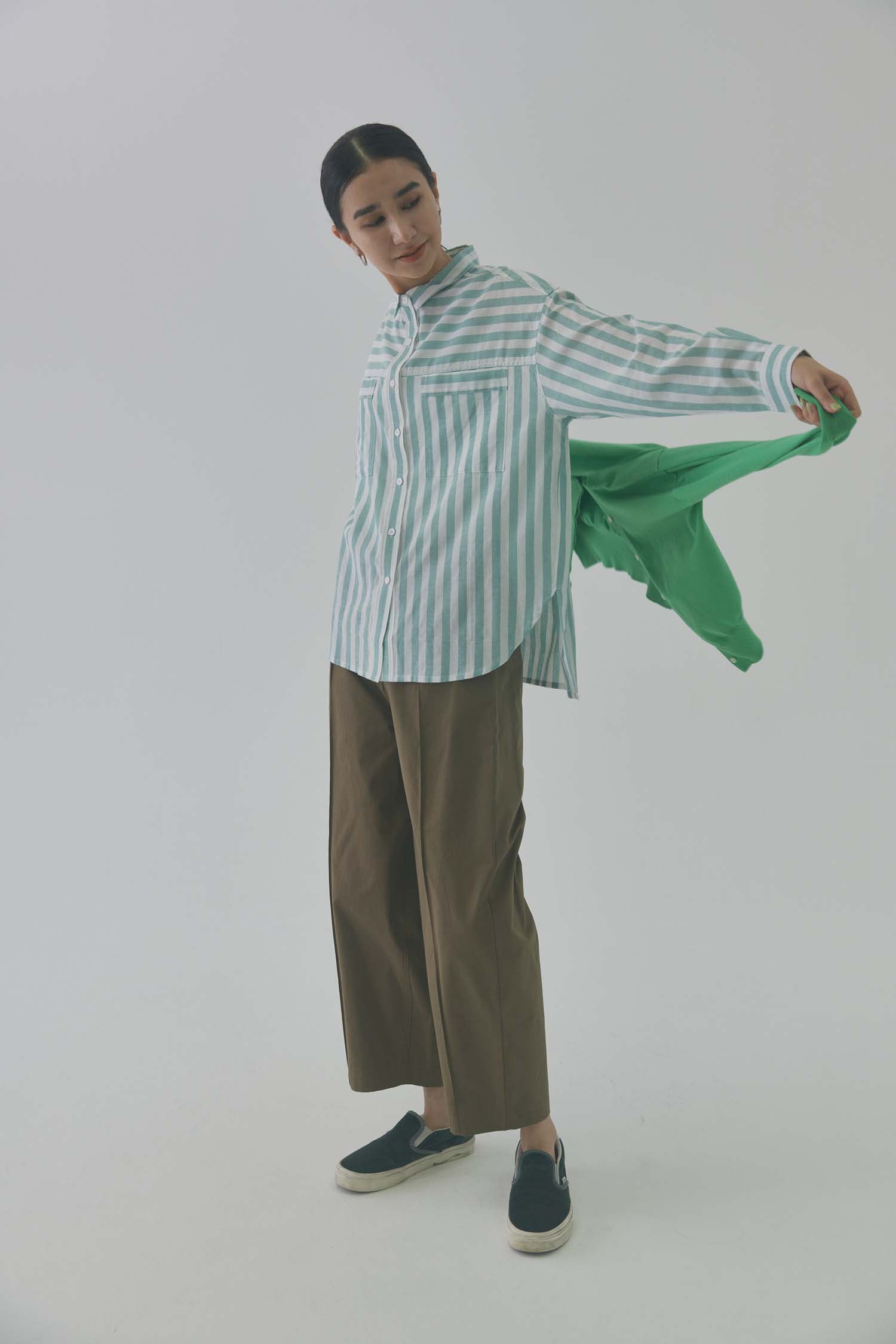 doux bleu ストライプボックスワイドシャツ DB-2413-007