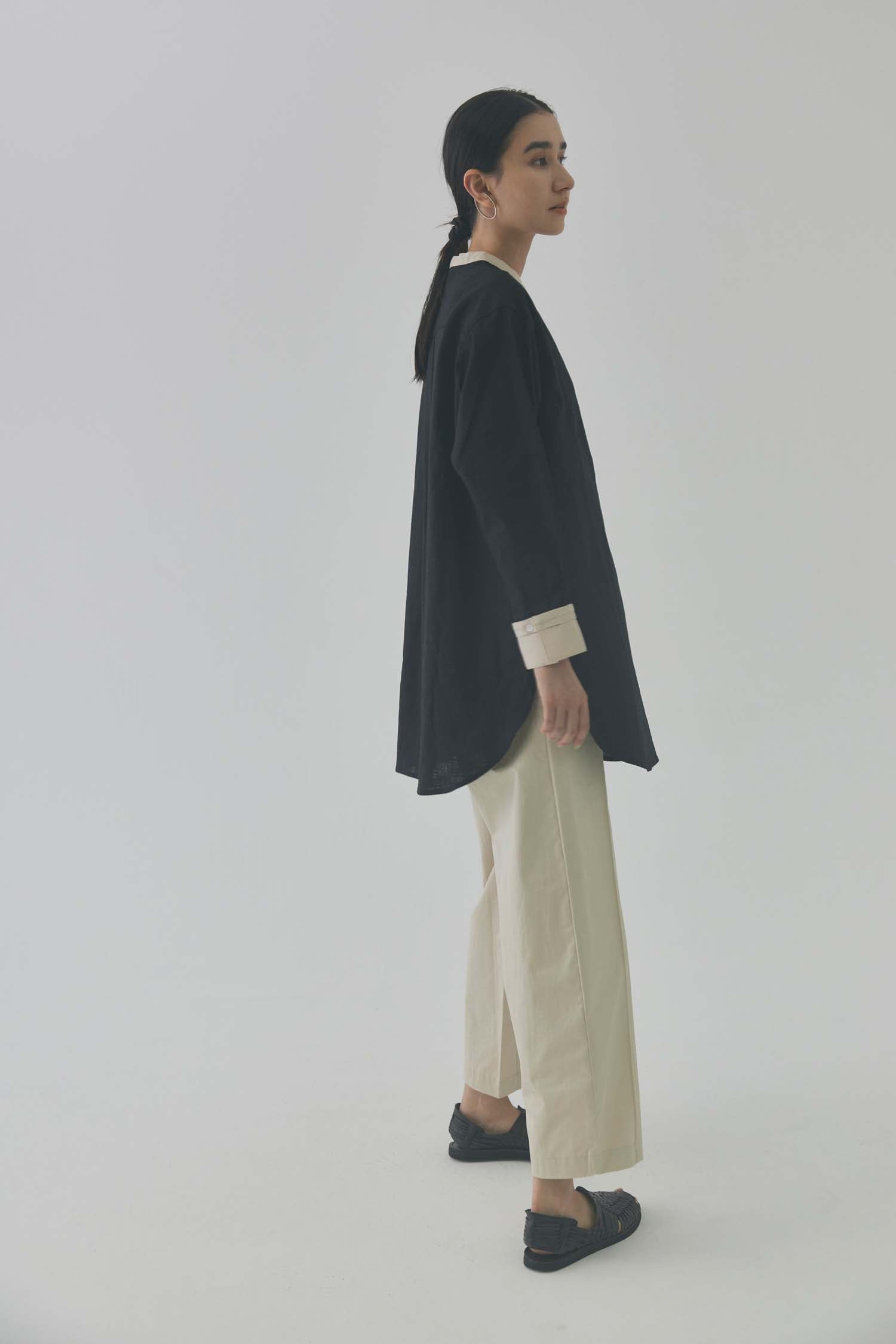 doux bleu ラミークレリックチュニックシャツ DB-2413-023