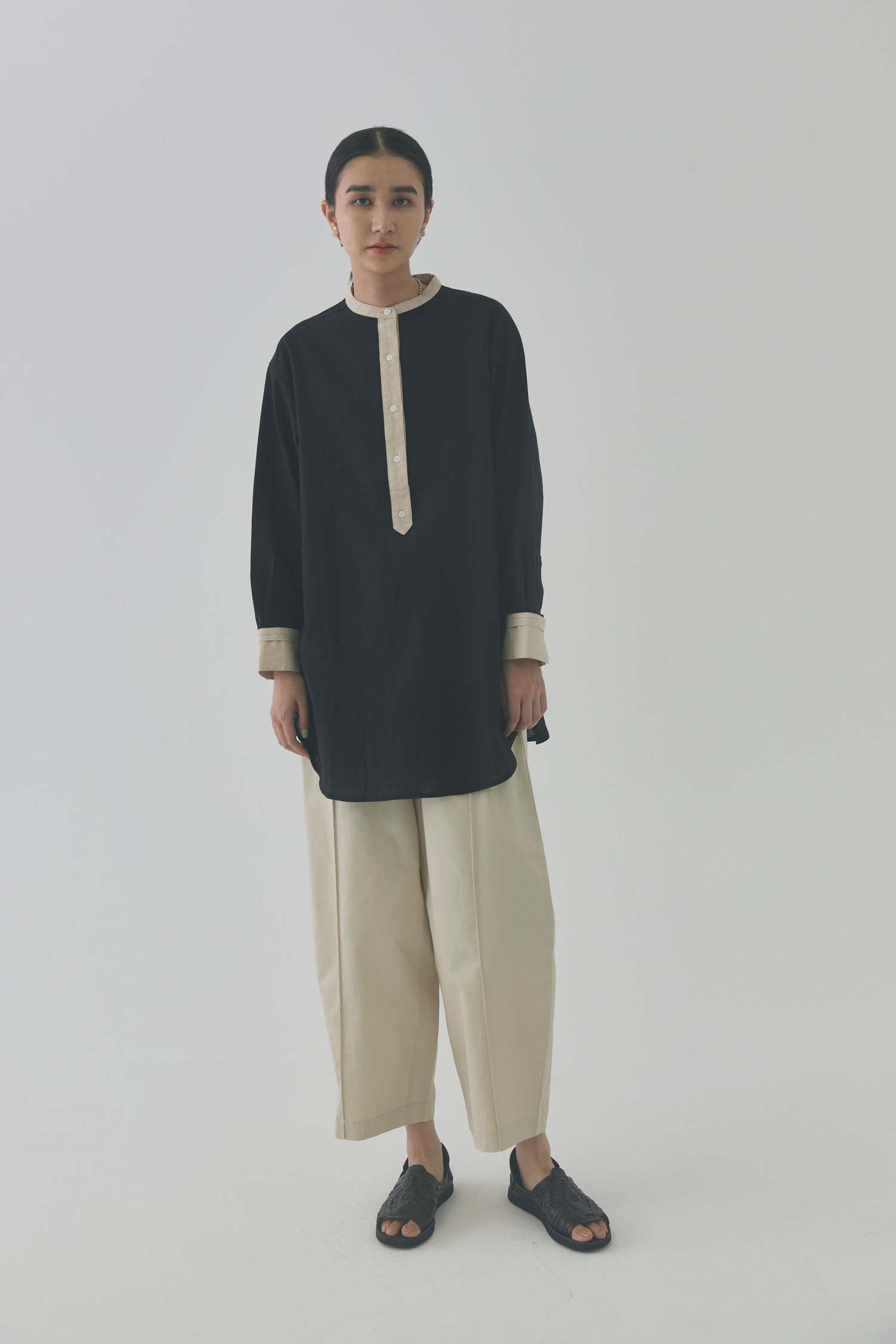 doux bleu ラミークレリックチュニックシャツ DB-2413-023