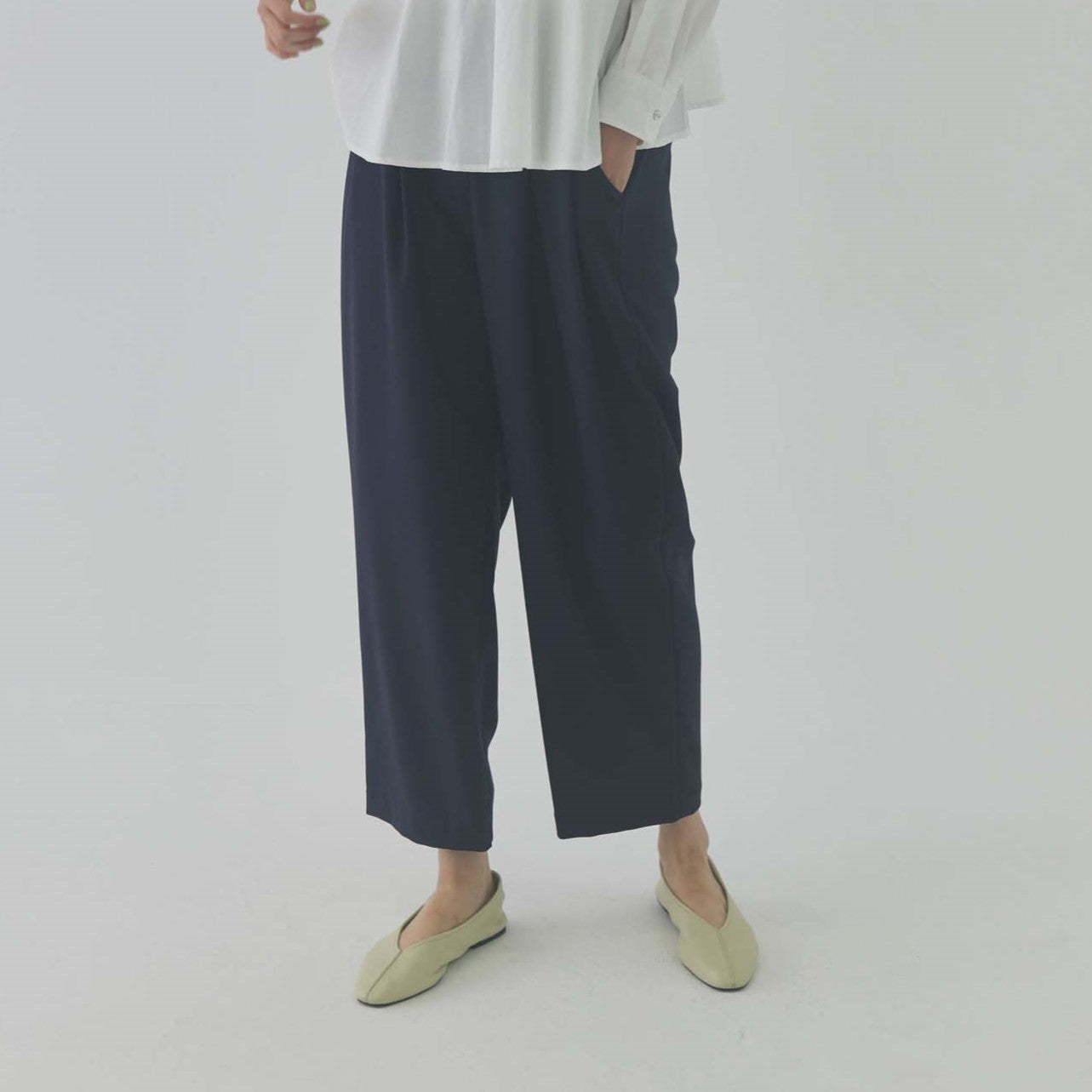 doux bleu ワイドストレートタックパンツ DB-2415-003