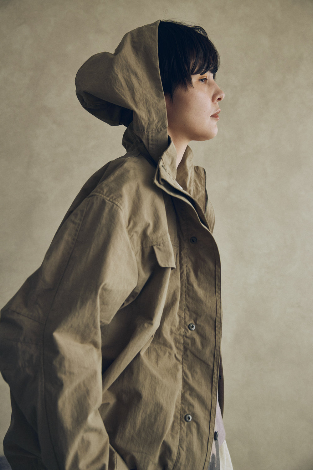 YARRA NEU C/NYフード付ミドルブルゾン NU-5547-413