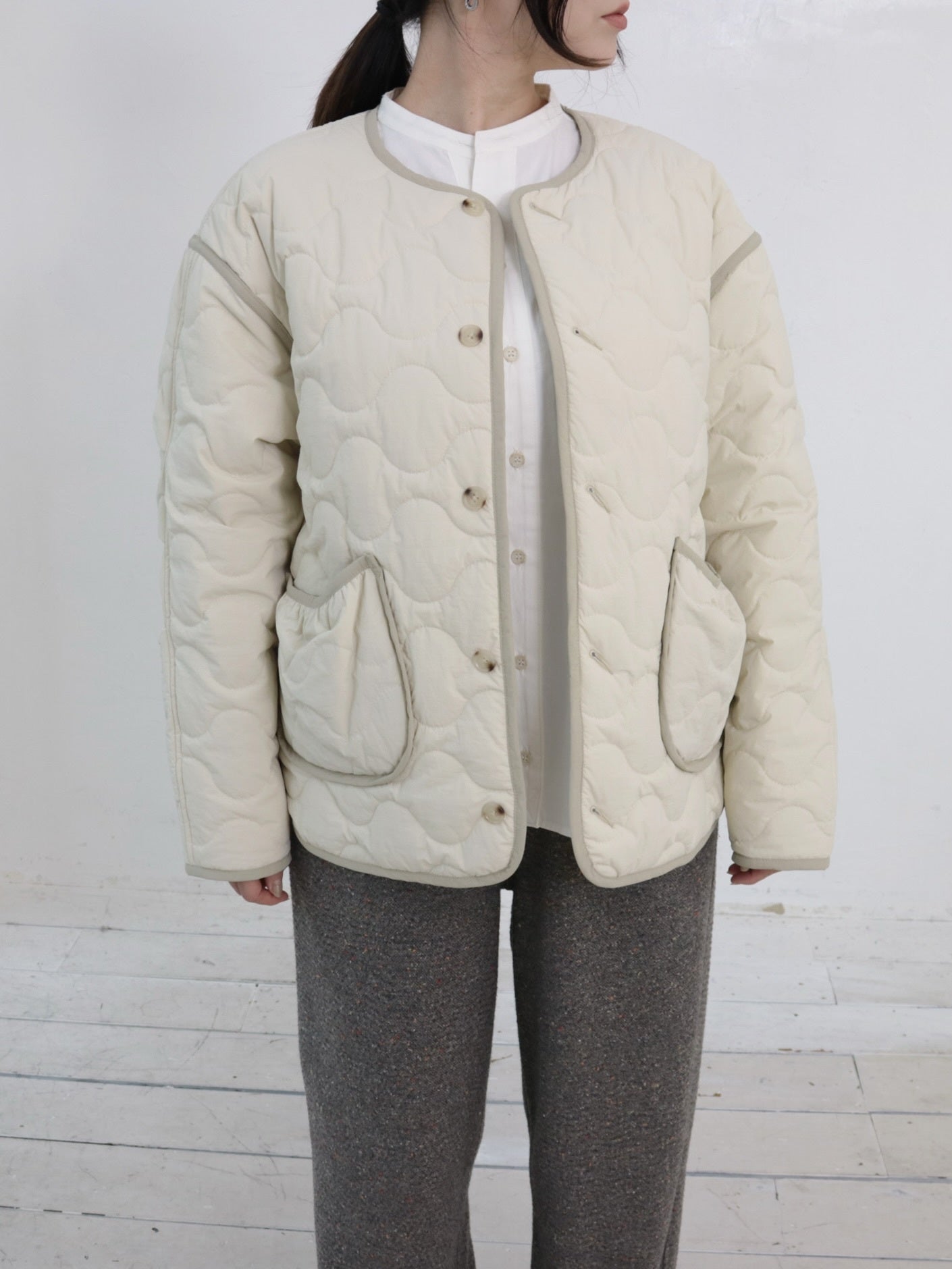 YARRA NEU sorona中綿配色キルティングジャンパー NU-5557-427