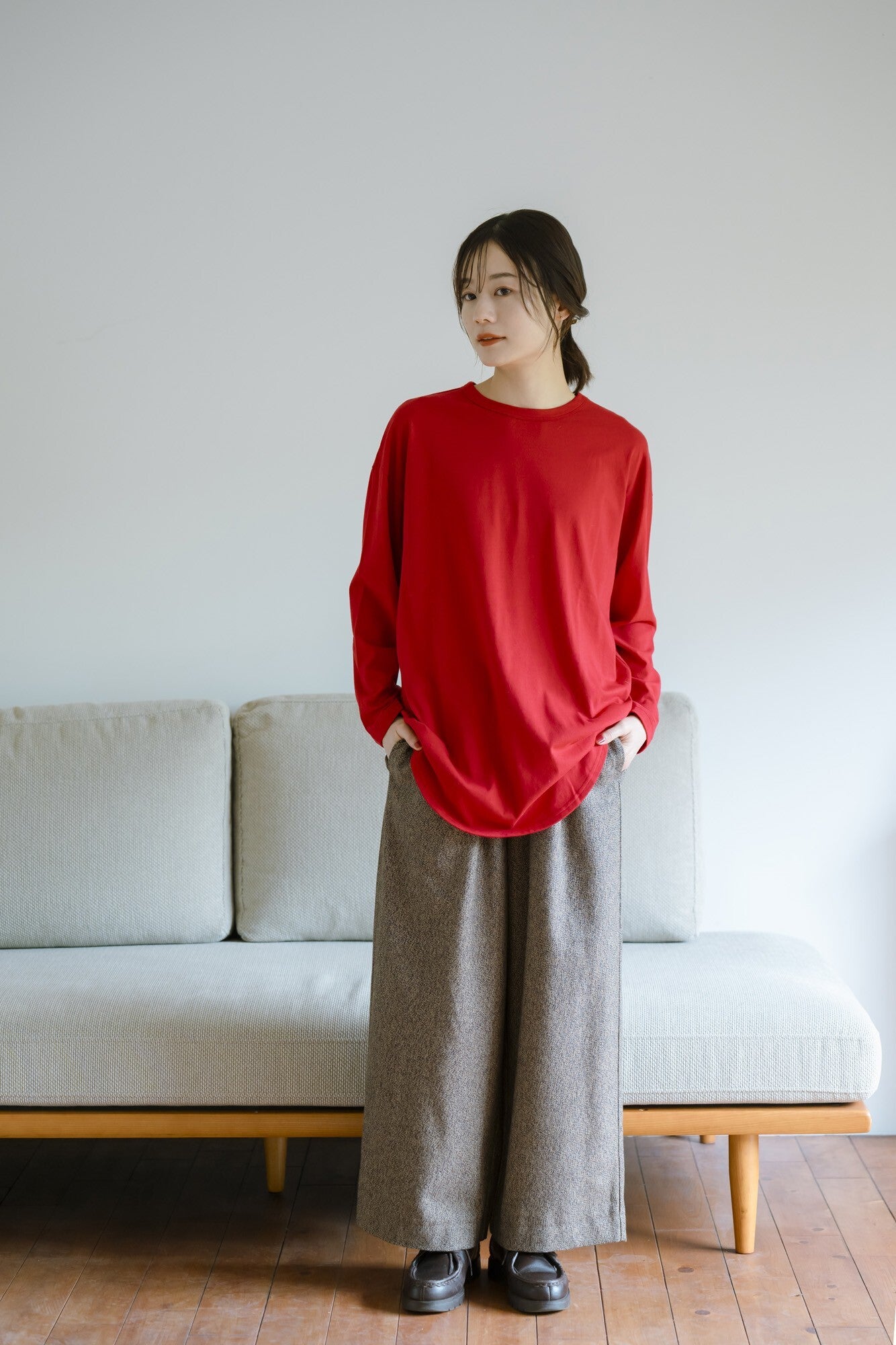 YARRA ナチュラルソフト天竺ロングカットソー YR-1551-284