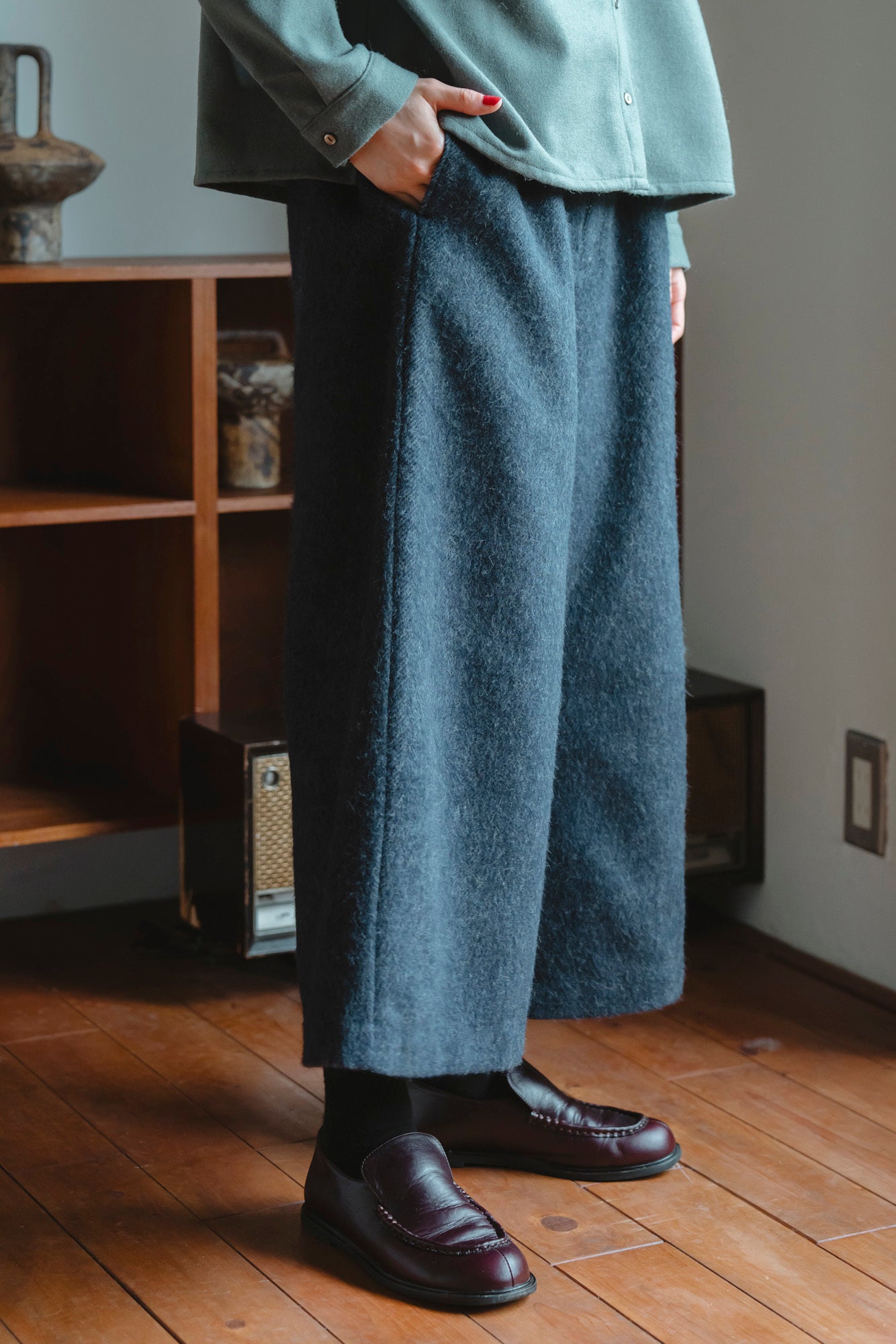 YARRA エコウール裏付き9分丈パンツ YR-1555-274