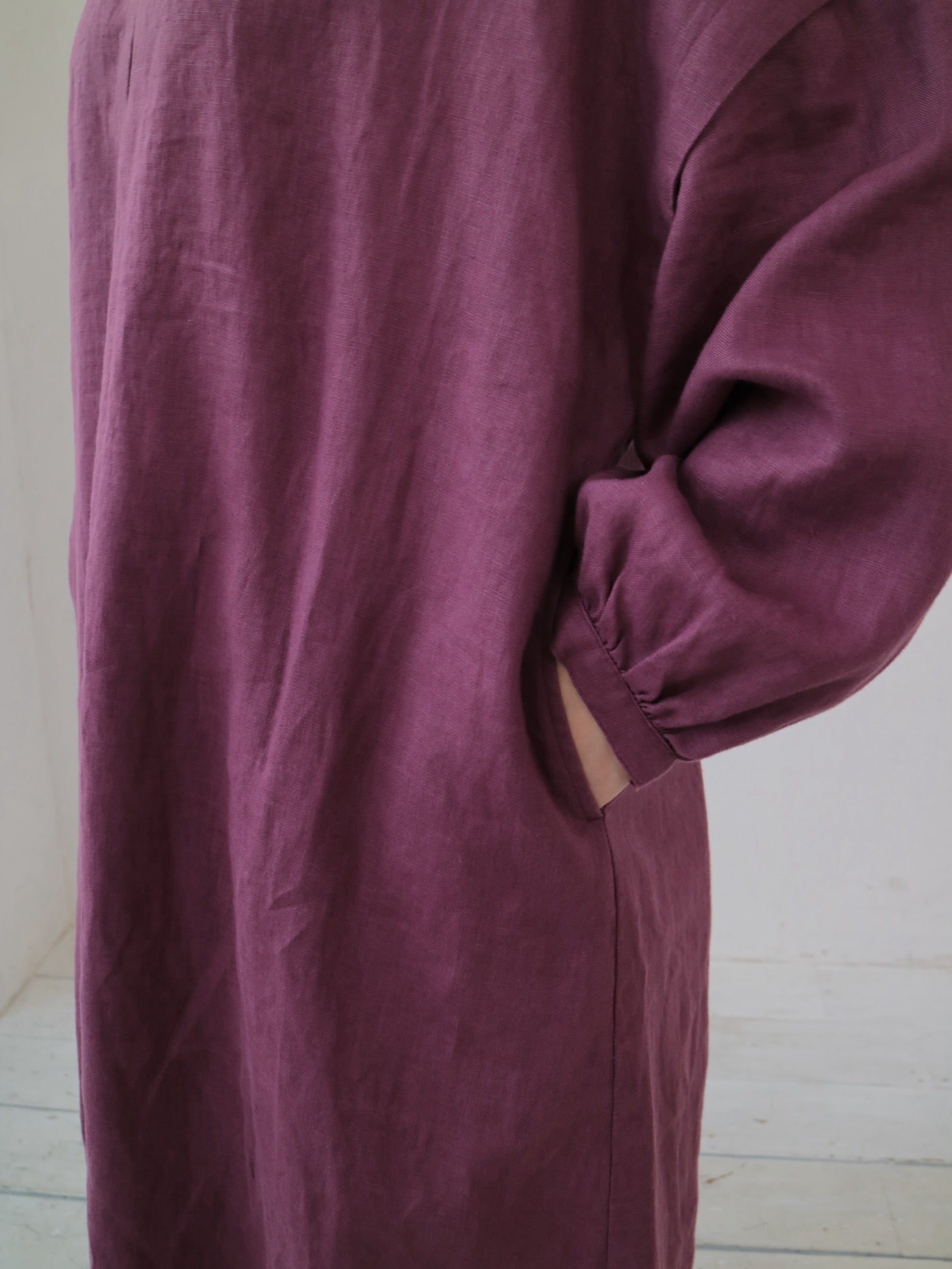 YARRA リネン100ギャザーワンピース YR-1544-240