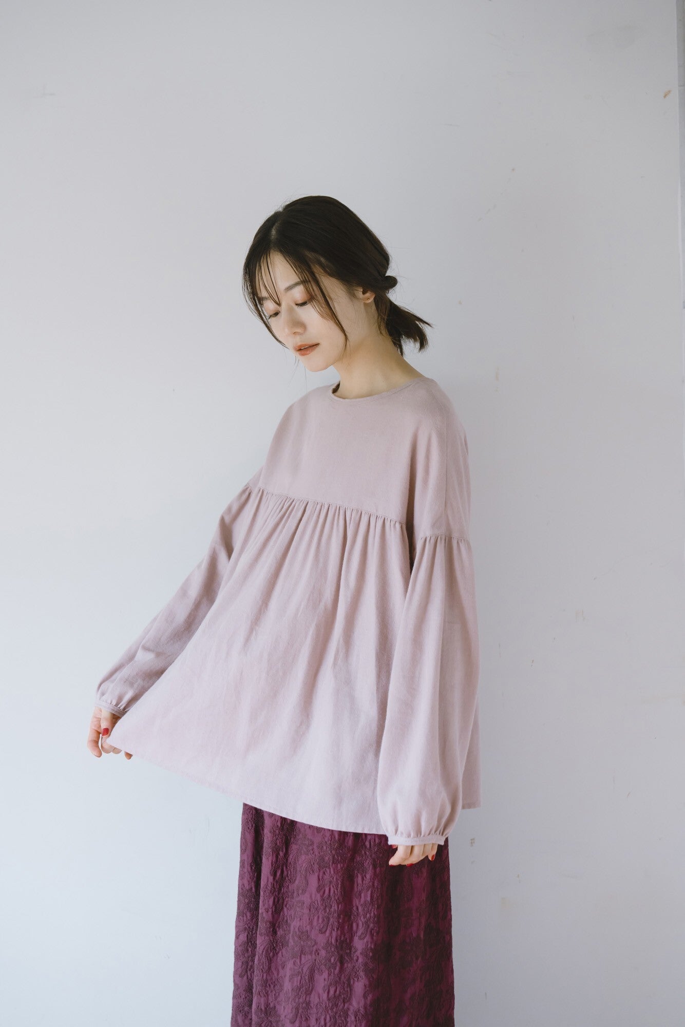 YARRA オリジナルツイルヨークギャザーブラウス YR-1553-248