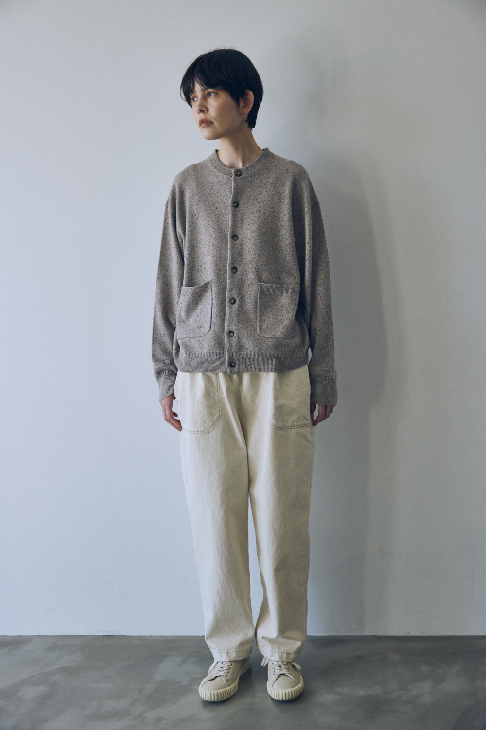 YARRA NEU カラーネップメリノニットカーディガン NU-5552-420