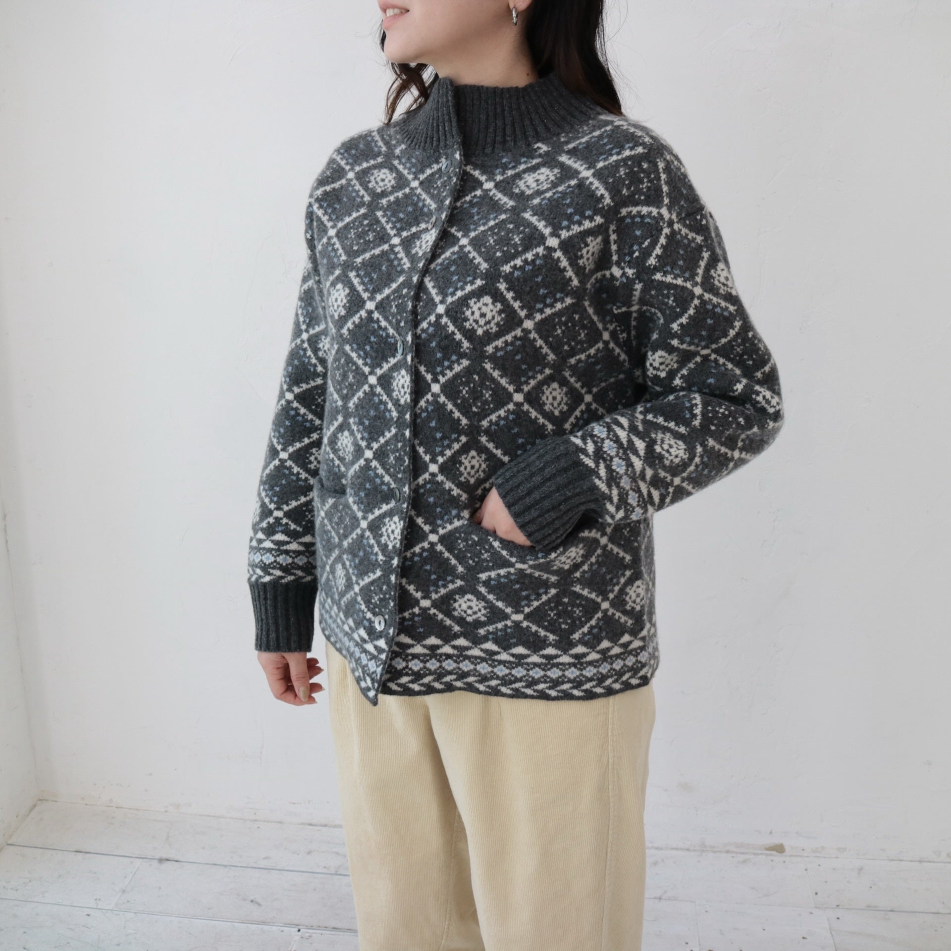 YARRA オリジナルジャガードカーディガン YR-1552-277