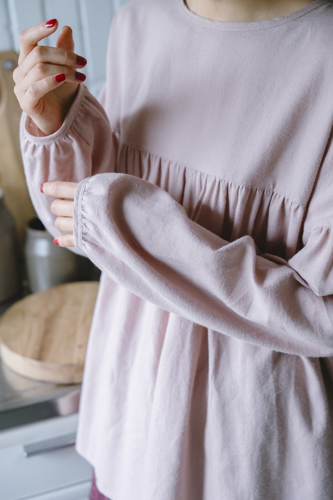 YARRA オリジナルツイルヨークギャザーブラウス YR-1553-248